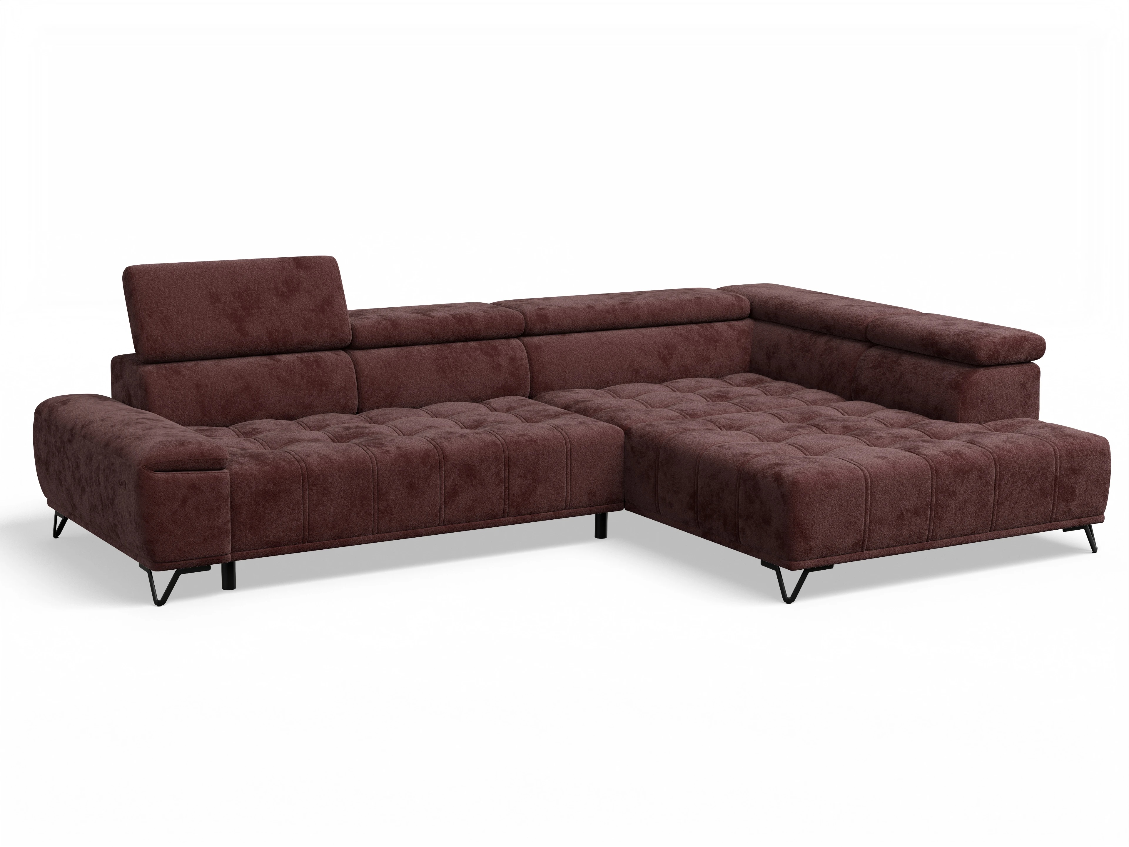 Ansicht des Produktes Sevilla Ecksofa rechts Abschluss offen in Stoff Rot