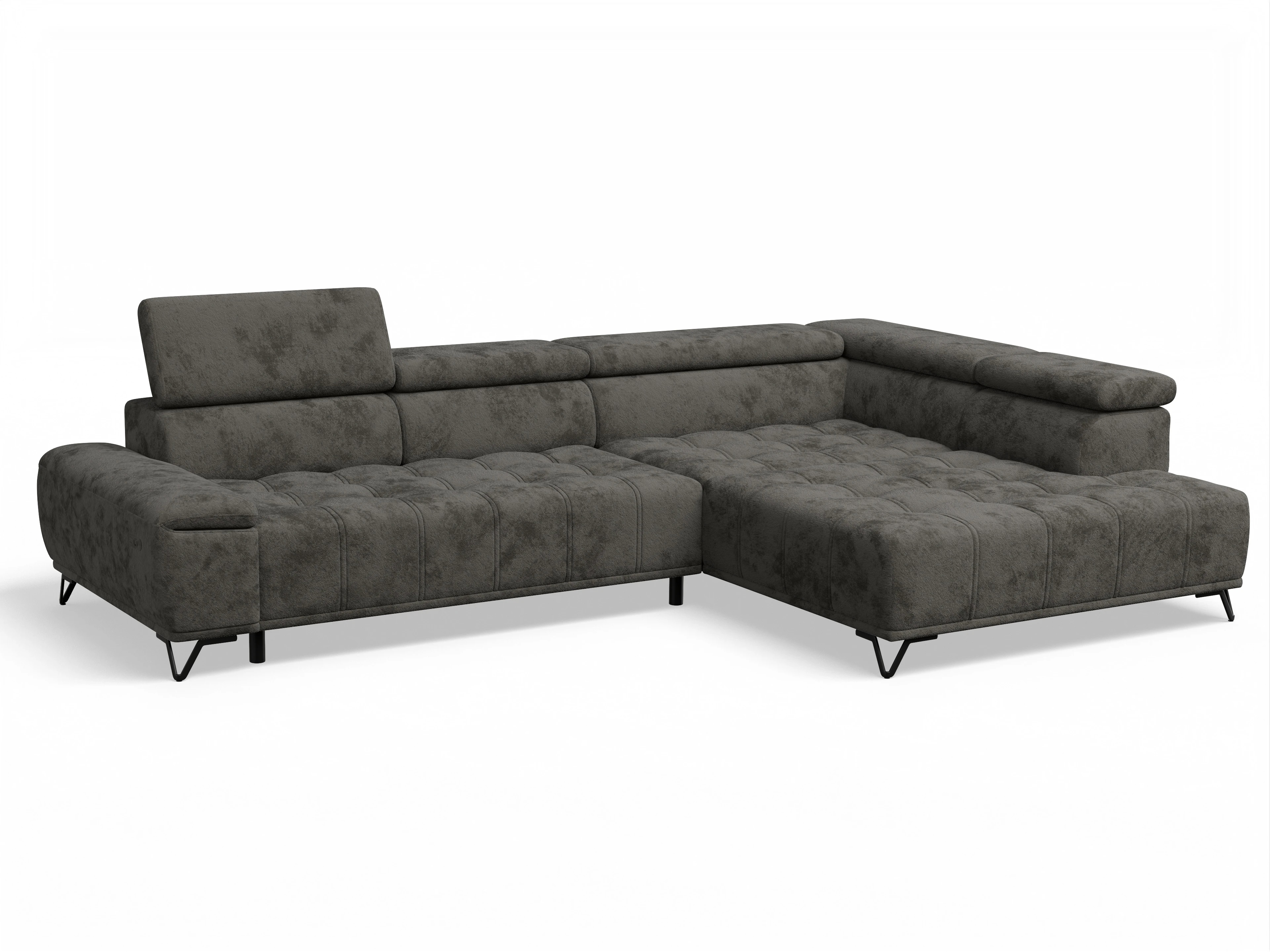 Ansicht des Produktes Sevilla Ecksofa rechts Abschluss offen in Stoff Braun