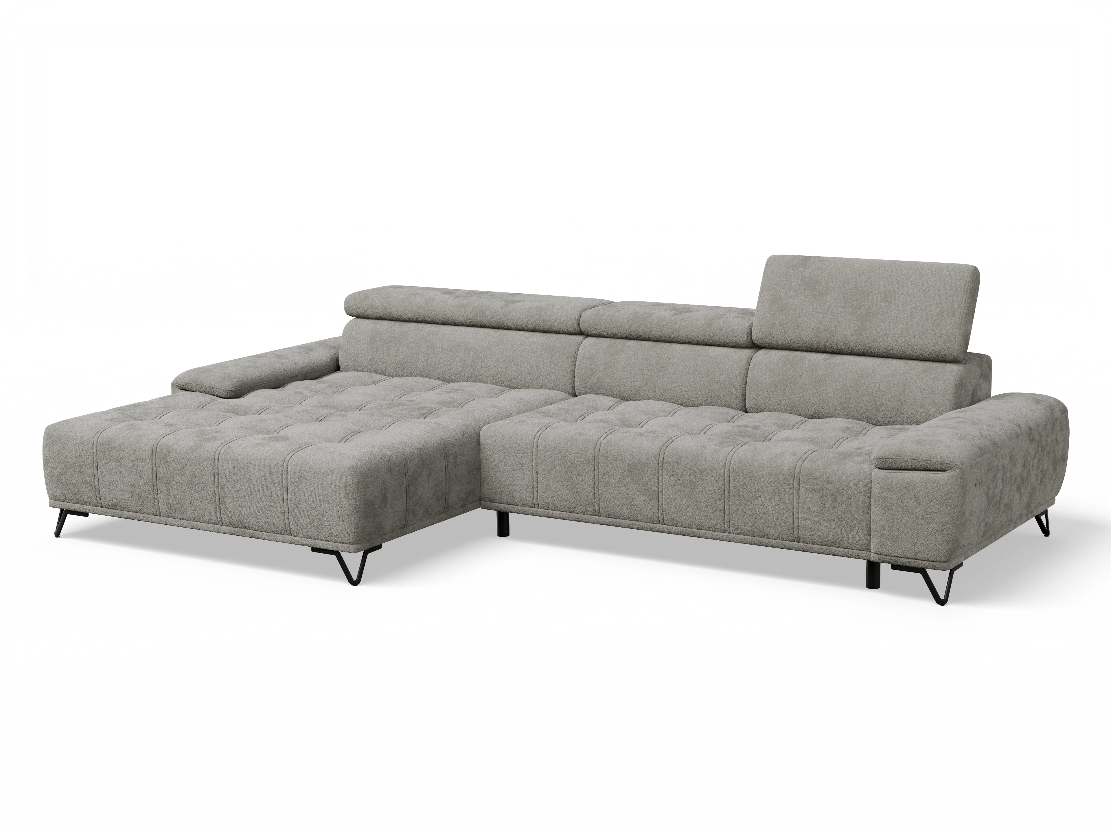 Ansicht des Produktes Sevilla Ecksofa links Abschluss offen in Stoff Braun