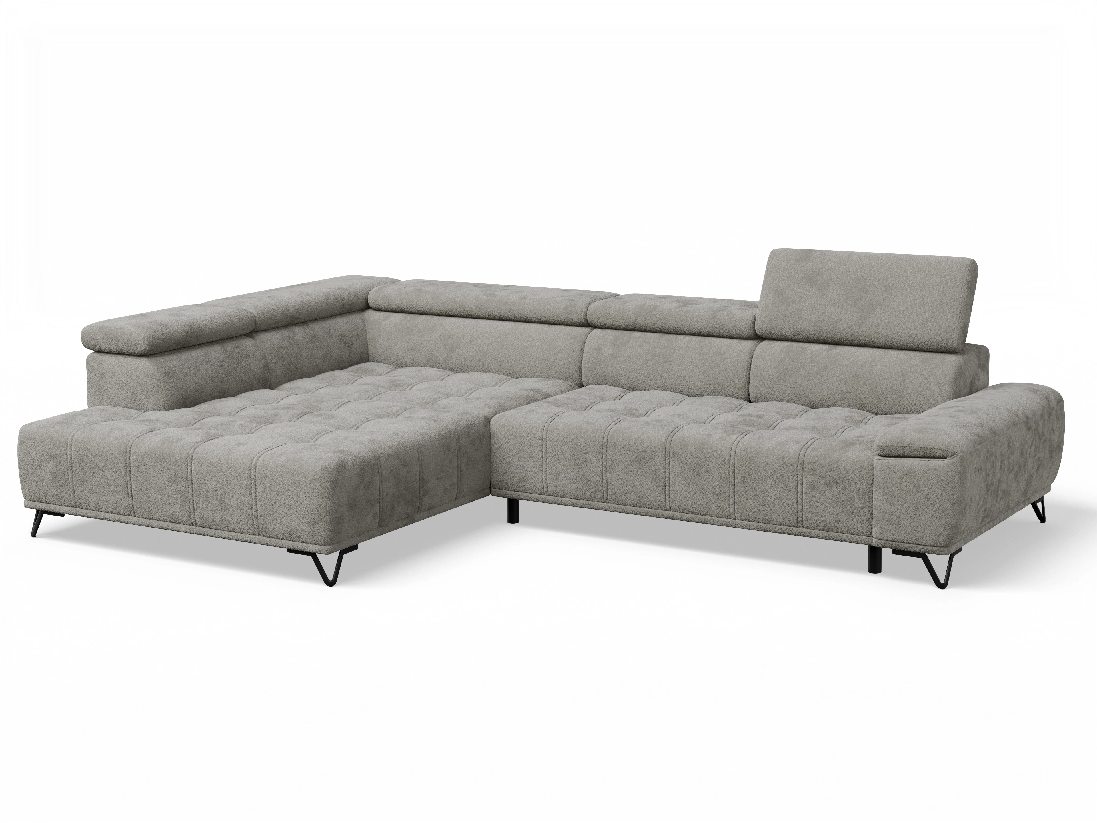 Ansicht des Produktes Sevilla Ecksofa links Abschluss offen in Stoff Braun