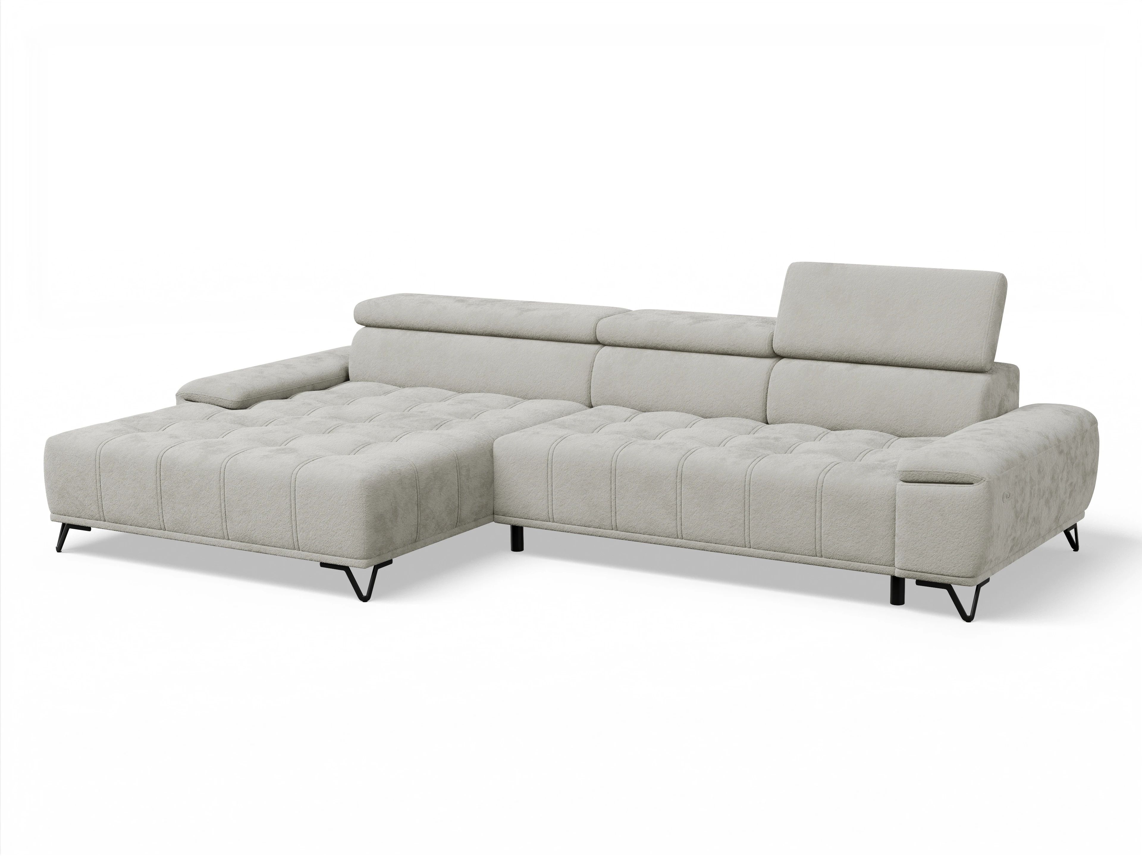 Ansicht des Produktes Sevilla Ecksofa links Abschluss offen in Stoff Beige