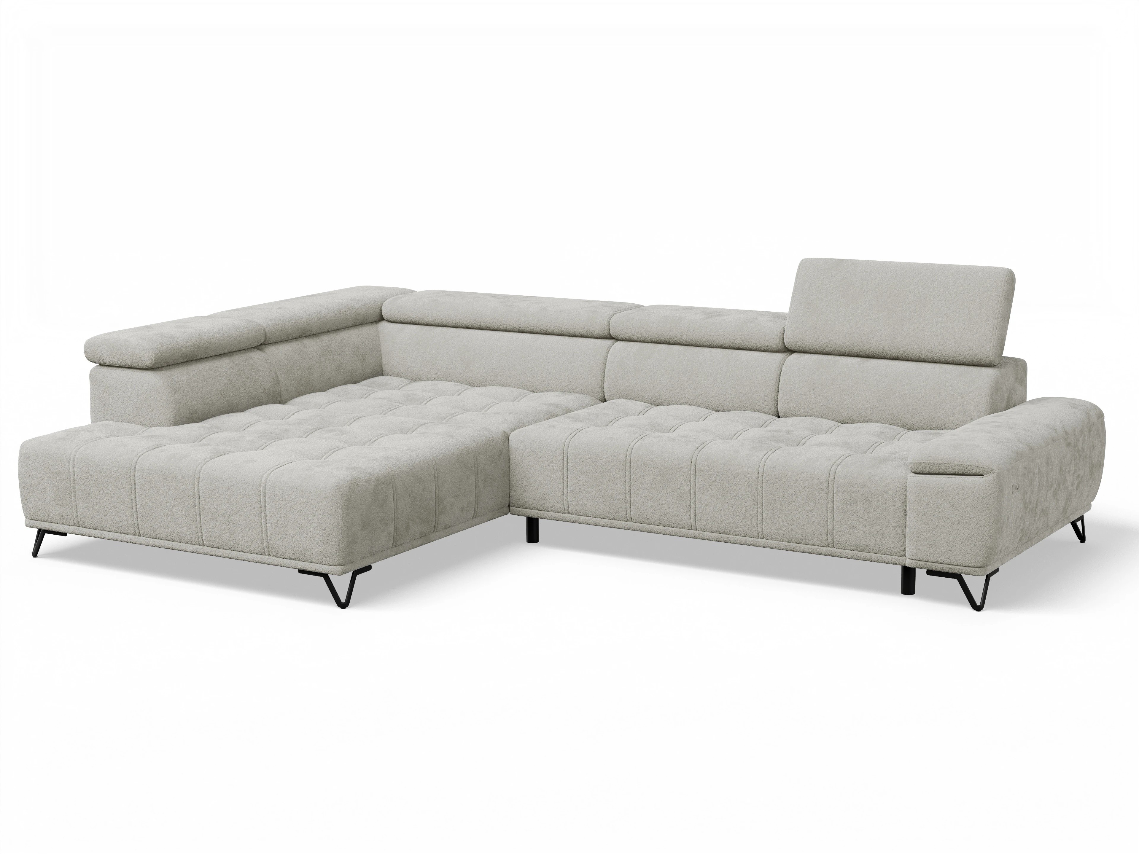 Ansicht des Produktes Sevilla Ecksofa links Abschluss offen in Stoff Beige
