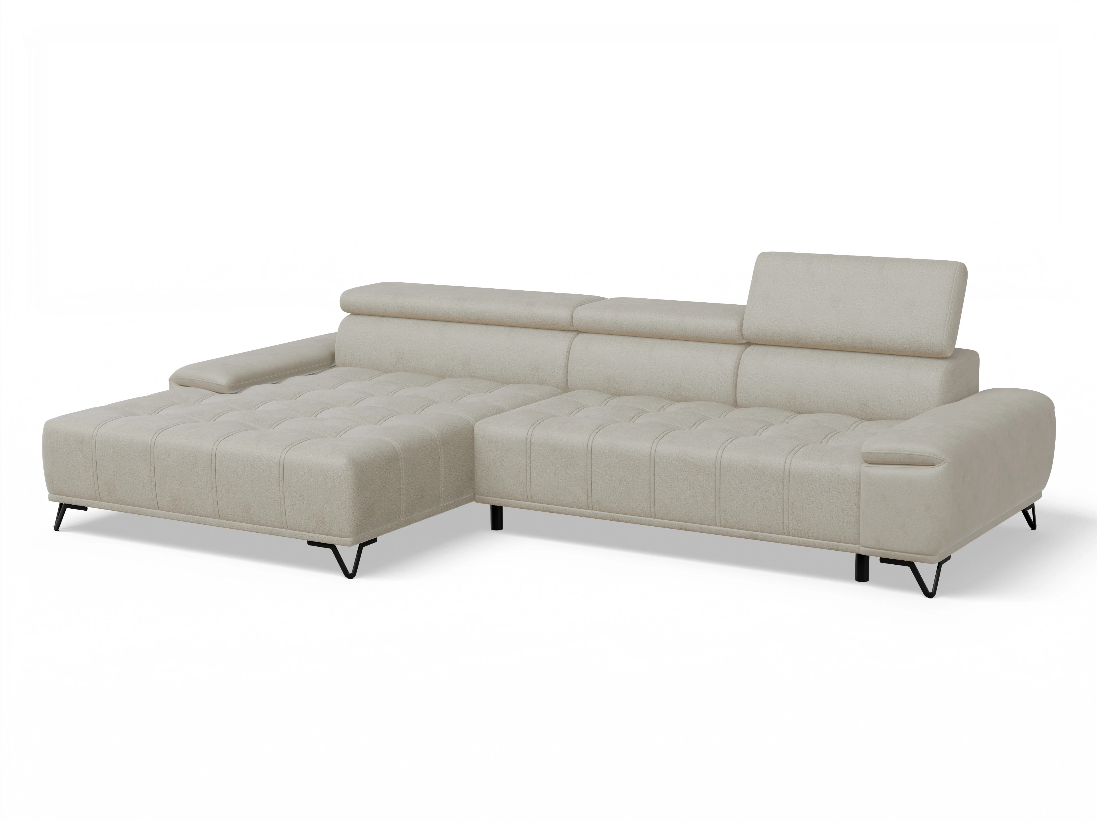 Sevilla OT Small L ohne Funktion Ansicht des Produktes Sevilla Ecksofa links Abschluss offen in Stoff Beige