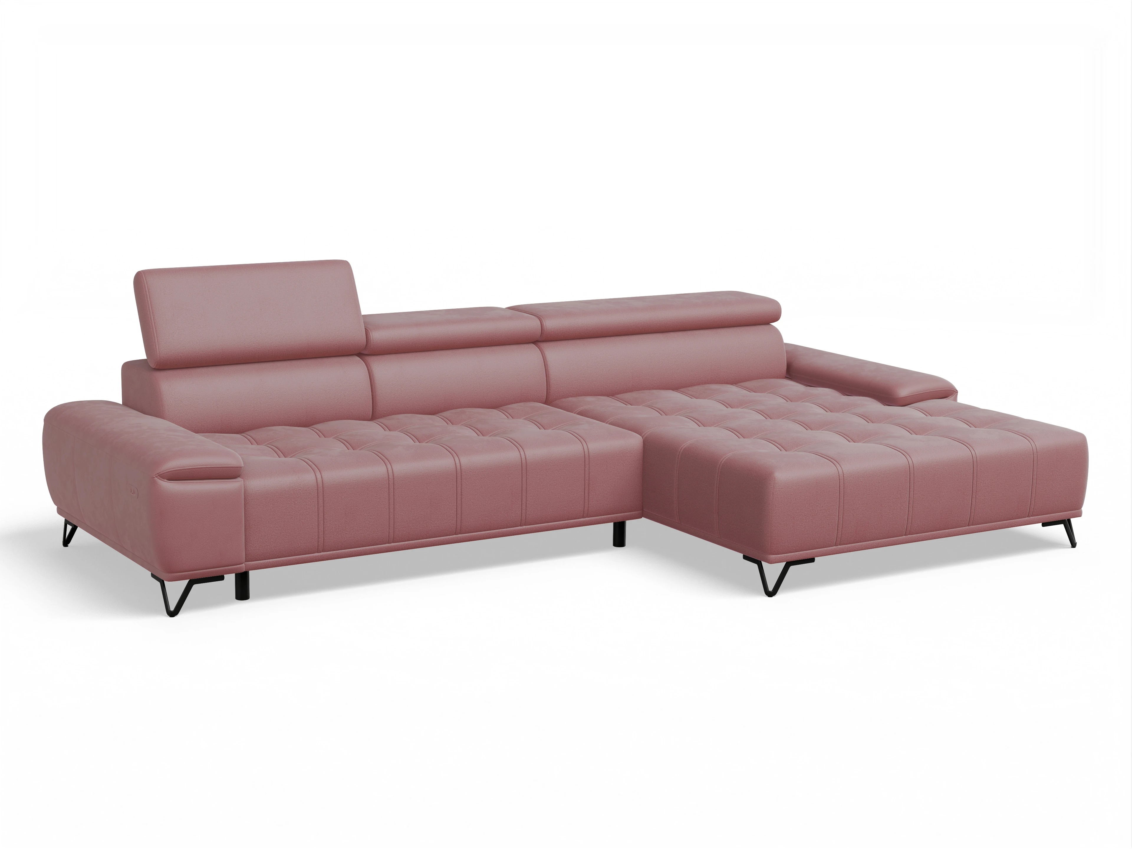 Sevilla OT Small R ohne Funktion Ansicht des Produktes Sevilla Ecksofa rechts Abschluss offen in Stoff Orange
