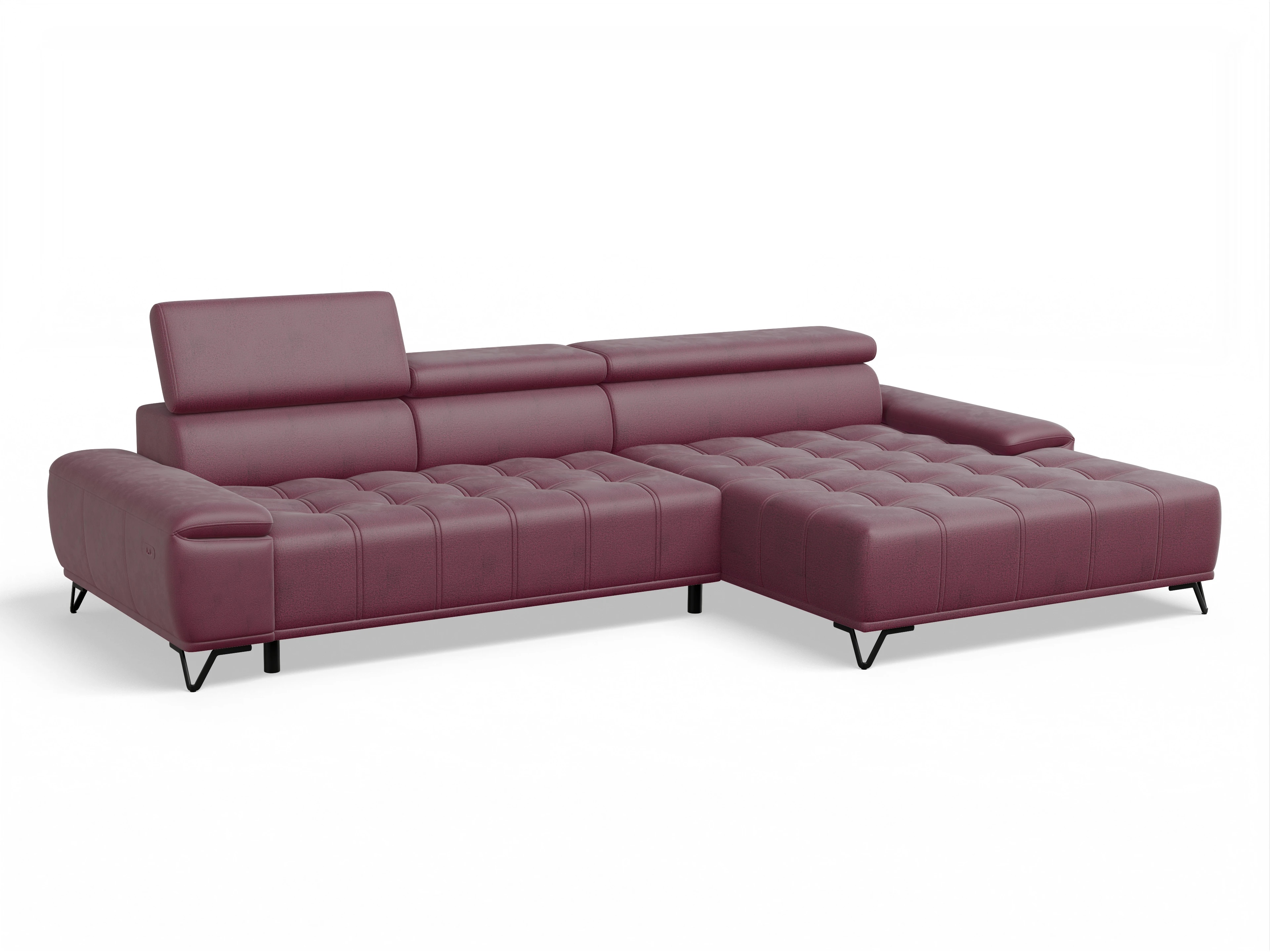 Ansicht des Produktes Sevilla Ecksofa rechts Abschluss offen in Stoff Rot