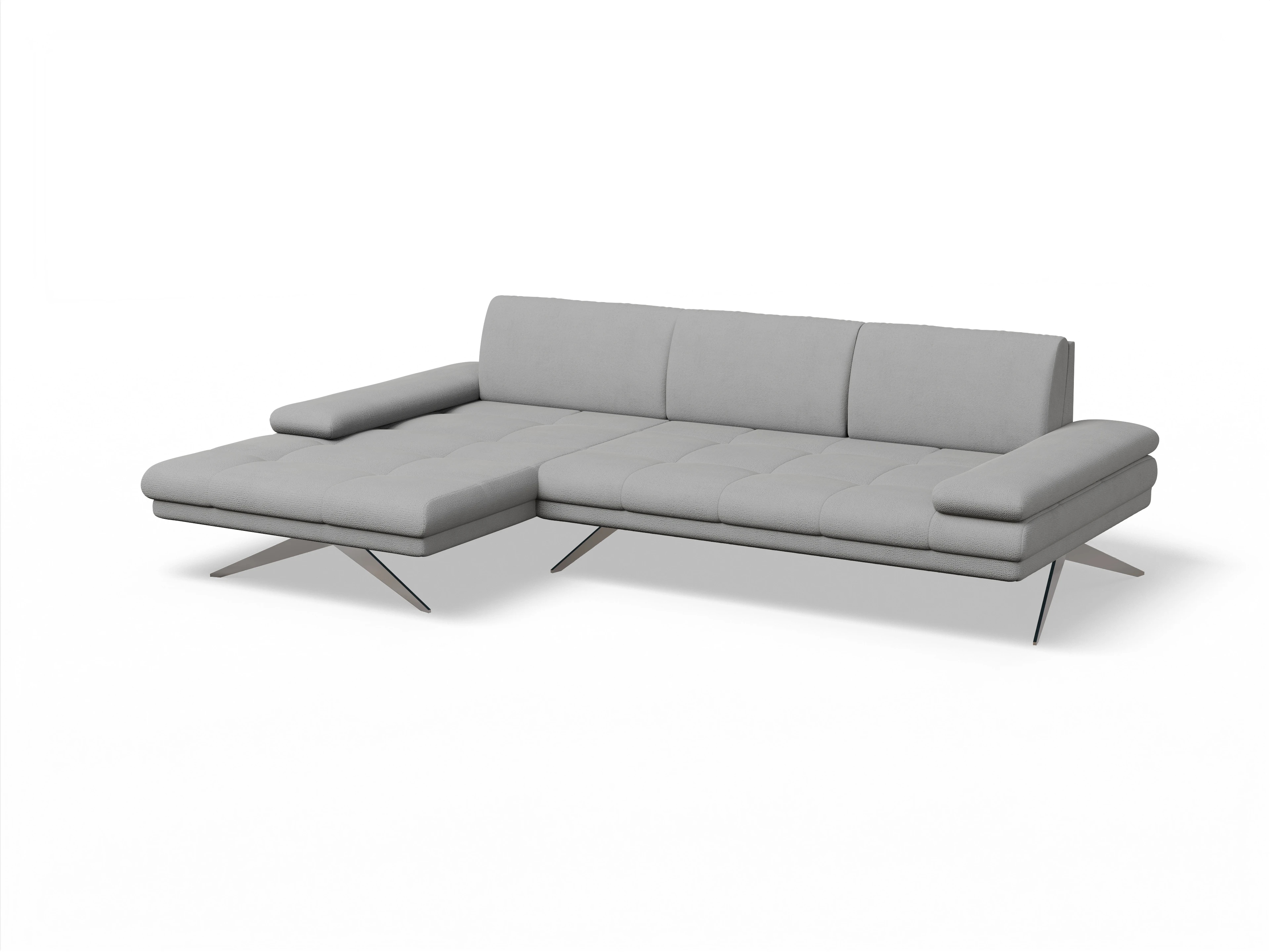 Ansicht des Produktes Fox Ecksofa links Abschluss offen in Stoff Grau