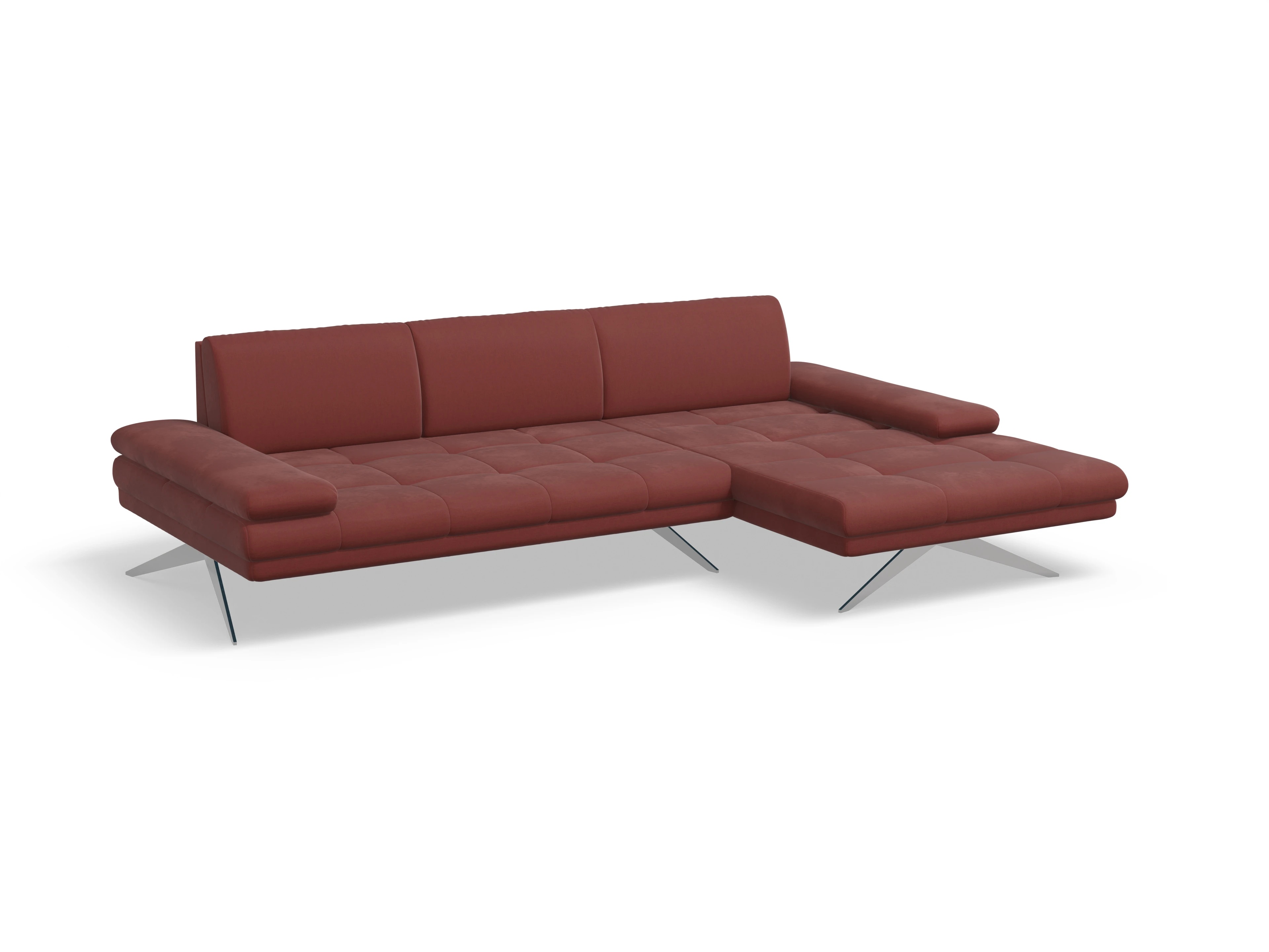 Ansicht des Produktes Fox Ecksofa rechts Abschluss offen in Stoff Rot