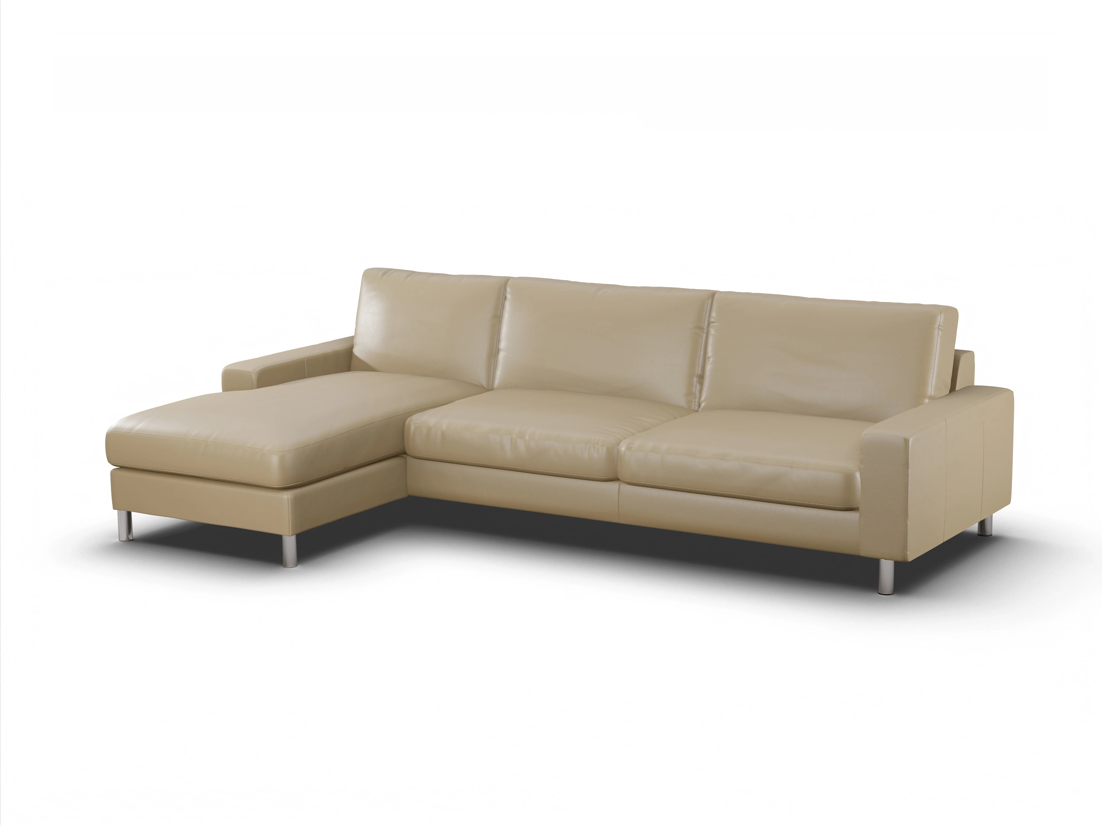 Ansicht des Produktes Campo 2.0 Ecksofa links Abschluss offen in Leder Beige