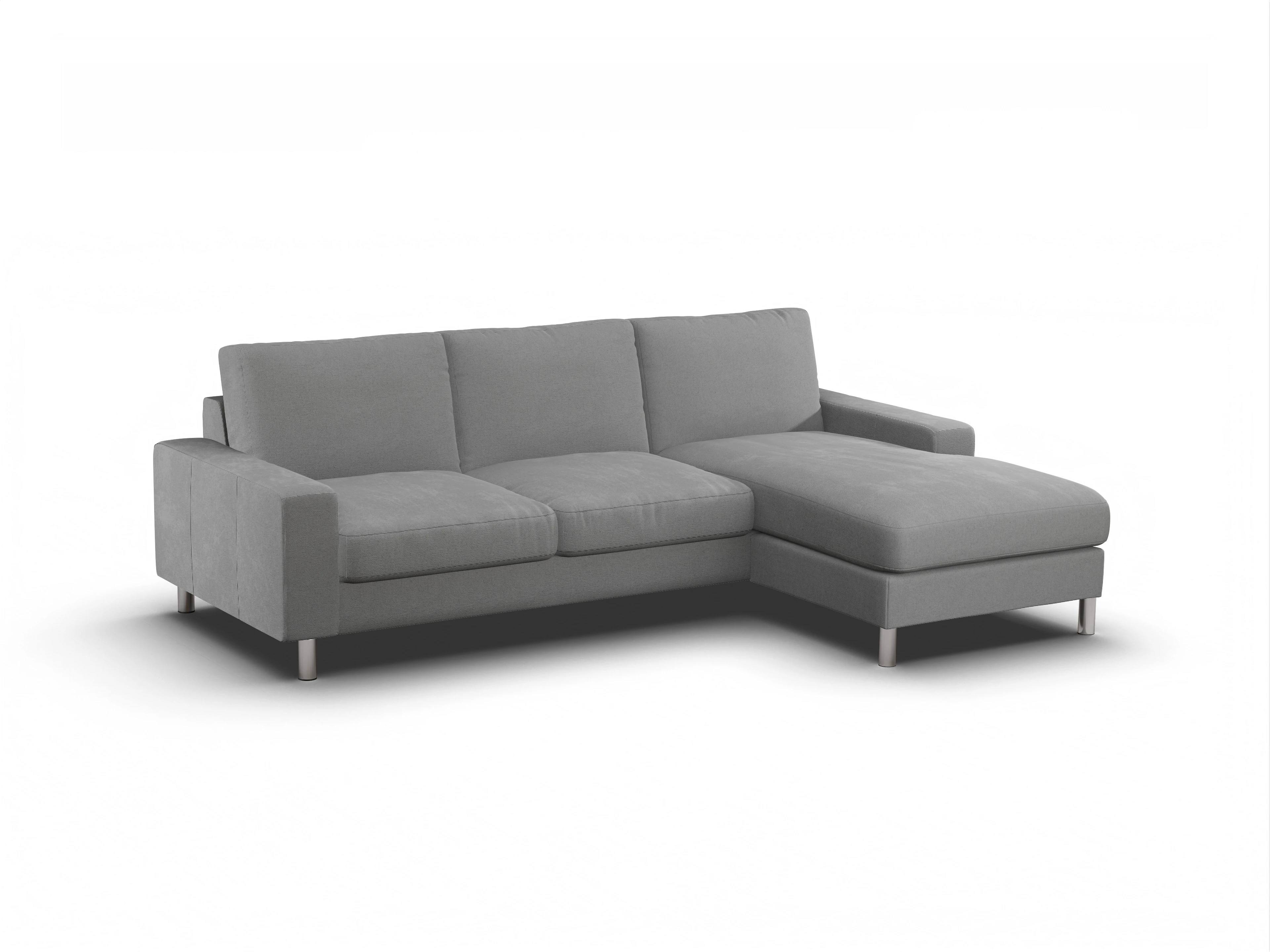 Ansicht des Produktes Campo 2.0 Ecksofa rechts Abschluss offen in Stoff Grau