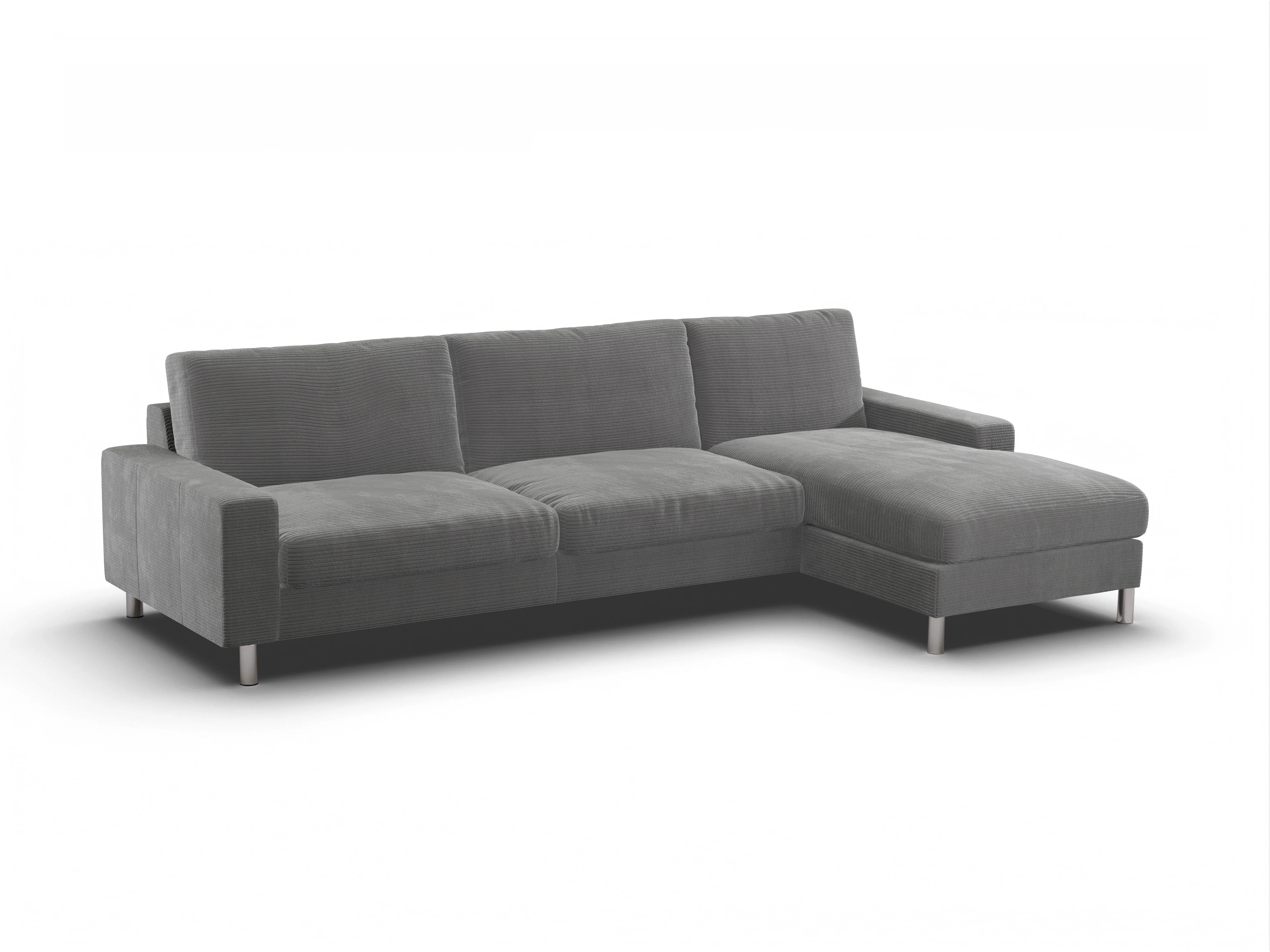 Ansicht des Produktes Campo 2.0 Ecksofa rechts Abschluss offen in Stoff Grau