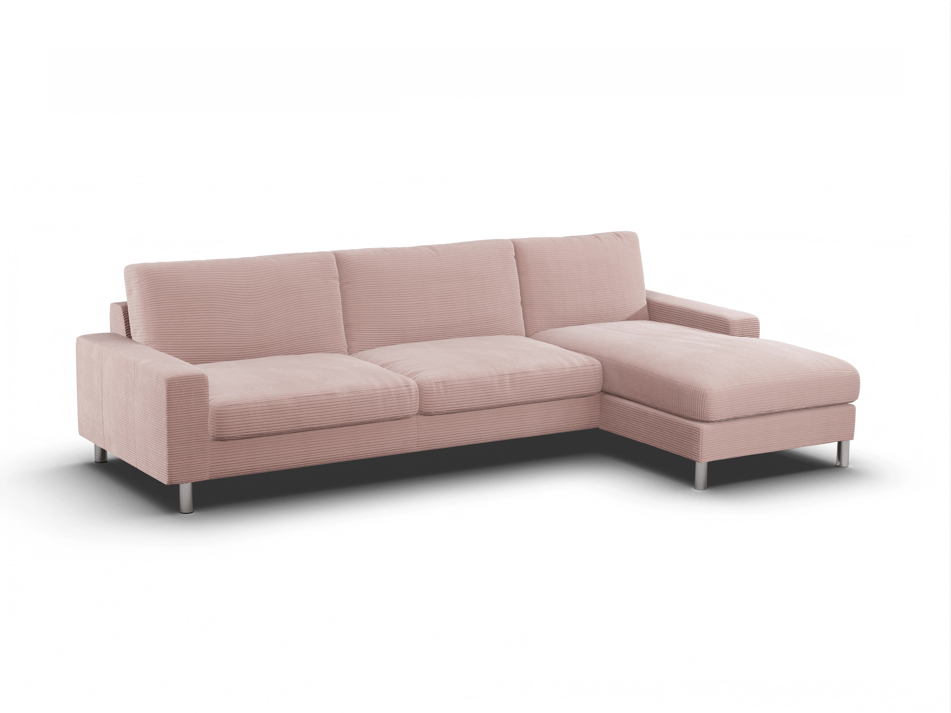 Ansicht des Produktes Campo 2.0 Ecksofa rechts Abschluss offen in Stoff Rosa