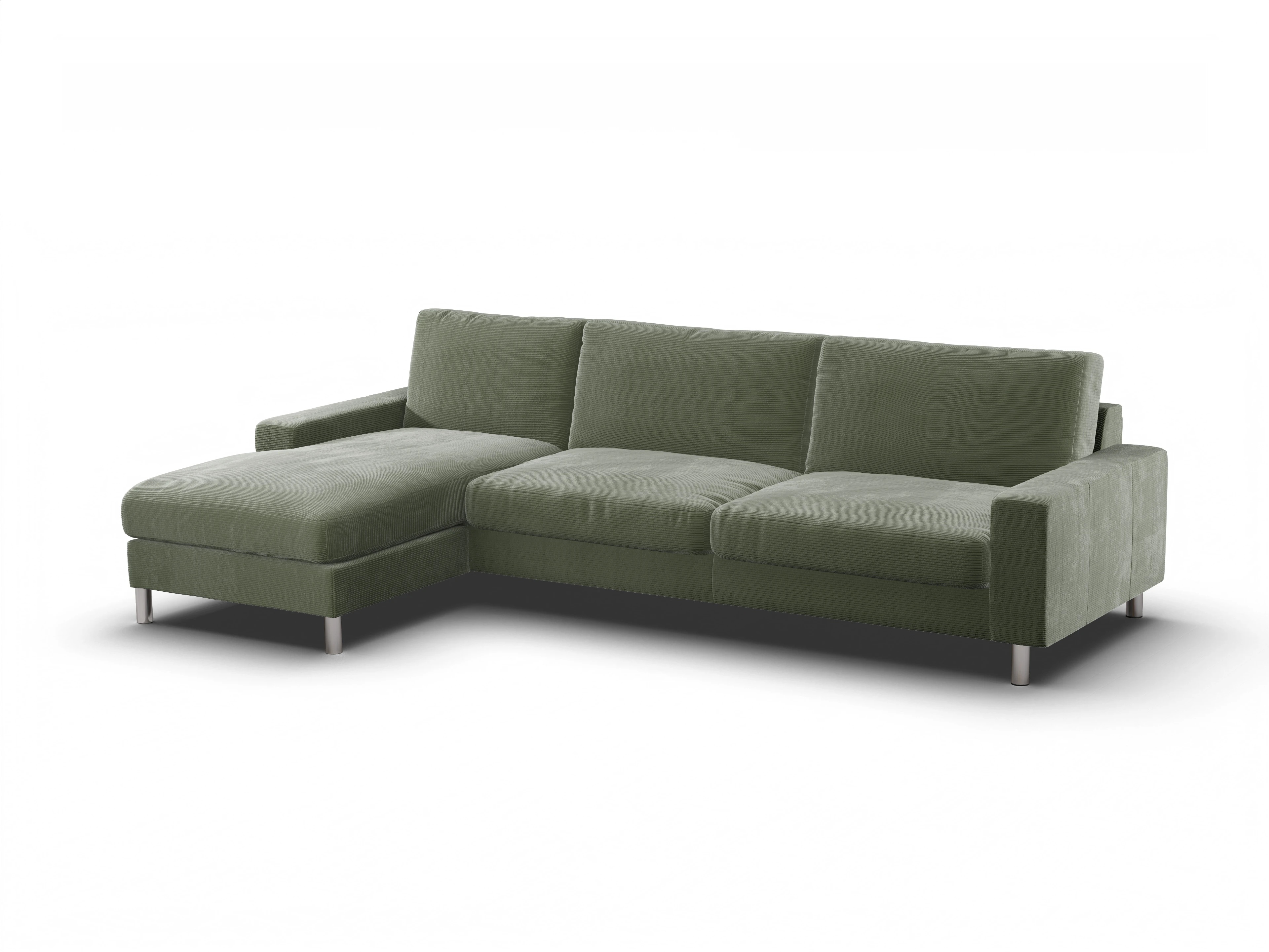 Ansicht des Produktes Campo 2.0 Ecksofa links Abschluss offen in Stoff Grün