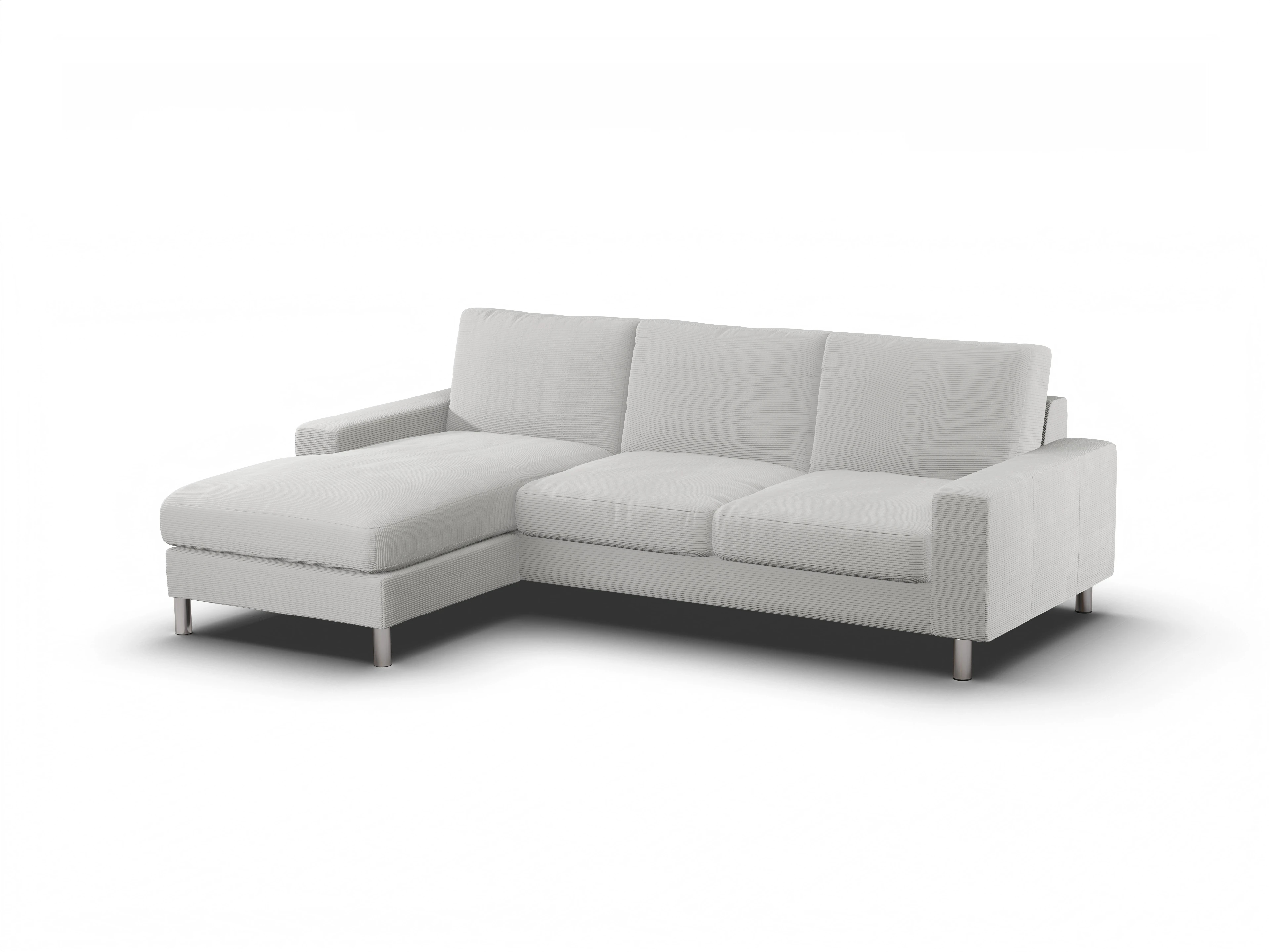 Ansicht des Produktes Campo 2.0 Ecksofa links Abschluss offen in Stoff Grau