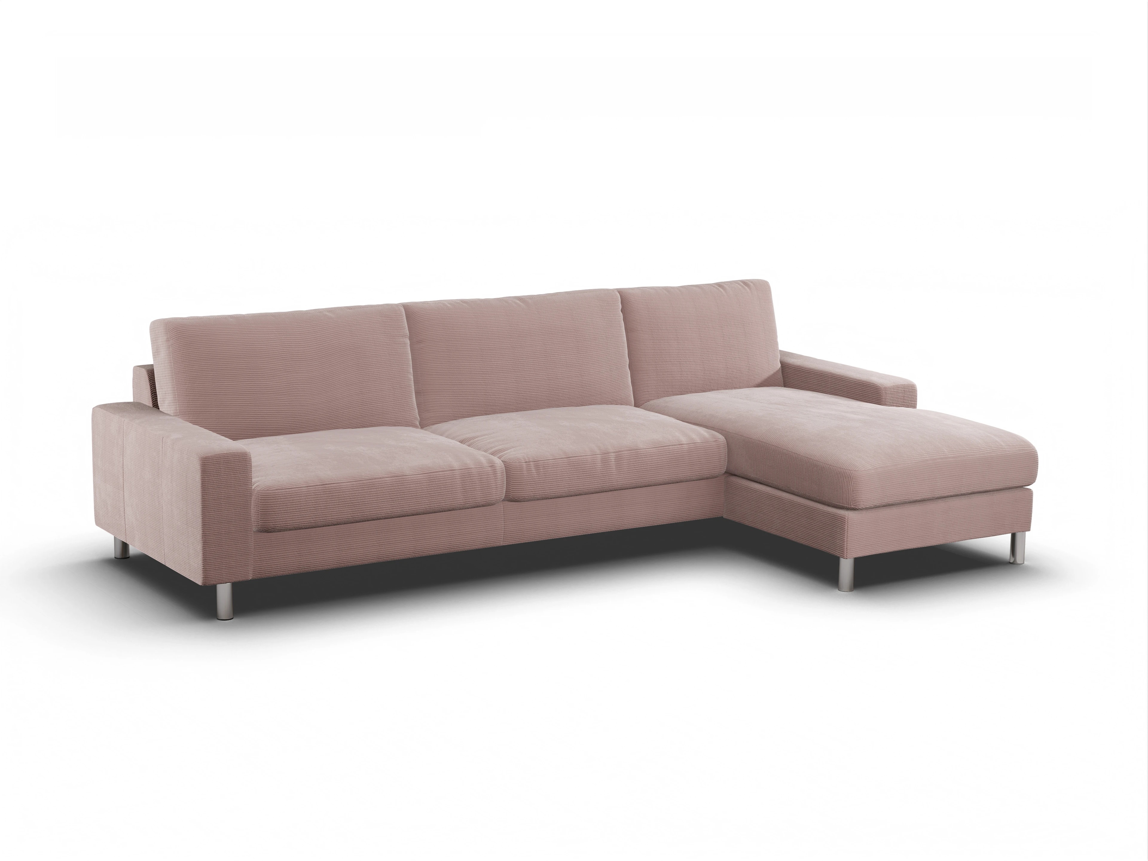 Ansicht des Produktes Campo 2.0 Ecksofa rechts Abschluss offen in Stoff Rosa