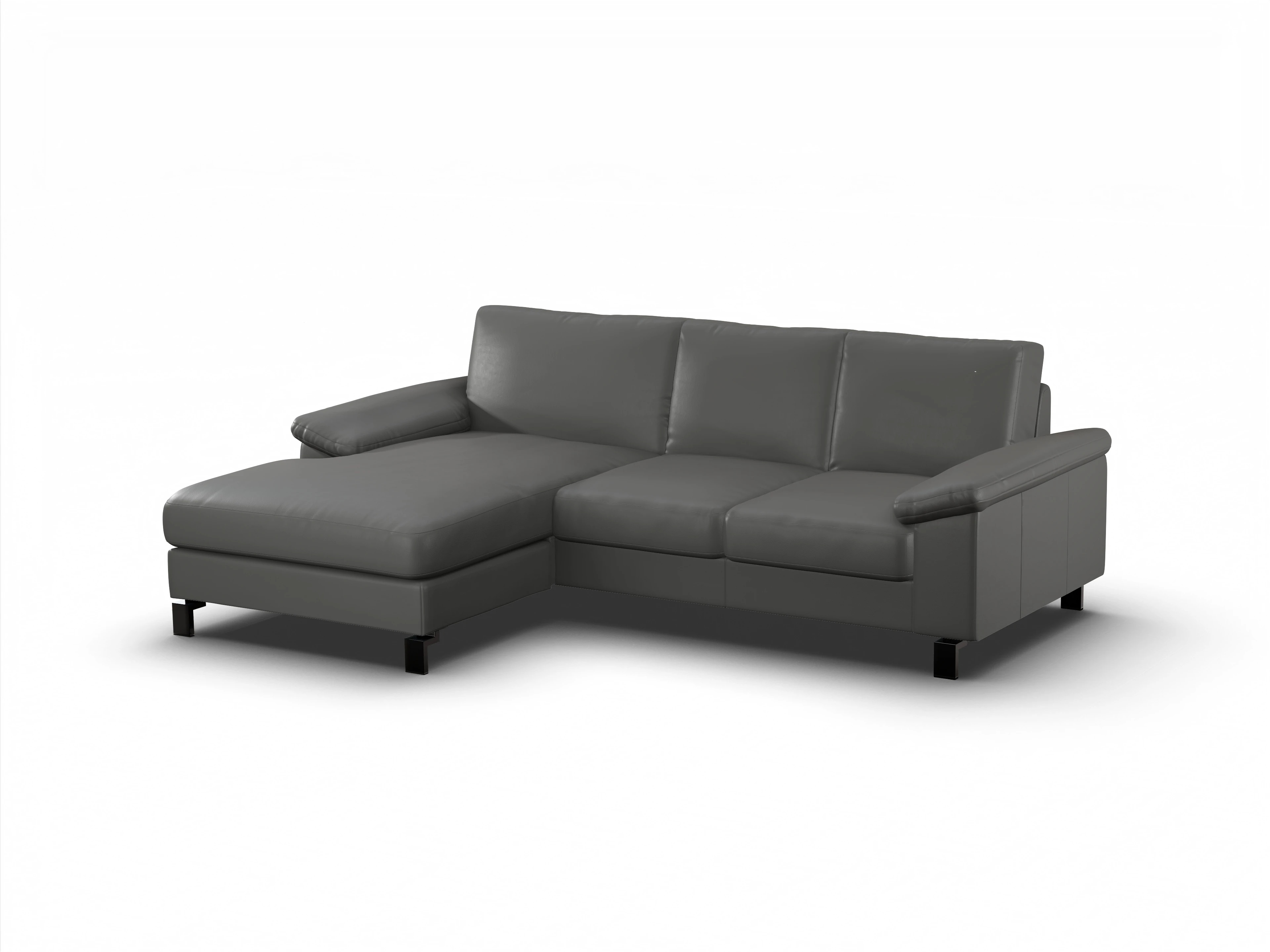 Ansicht des Produktes Casco 2.0 Ecksofa links Abschluss offen in Leder Grau