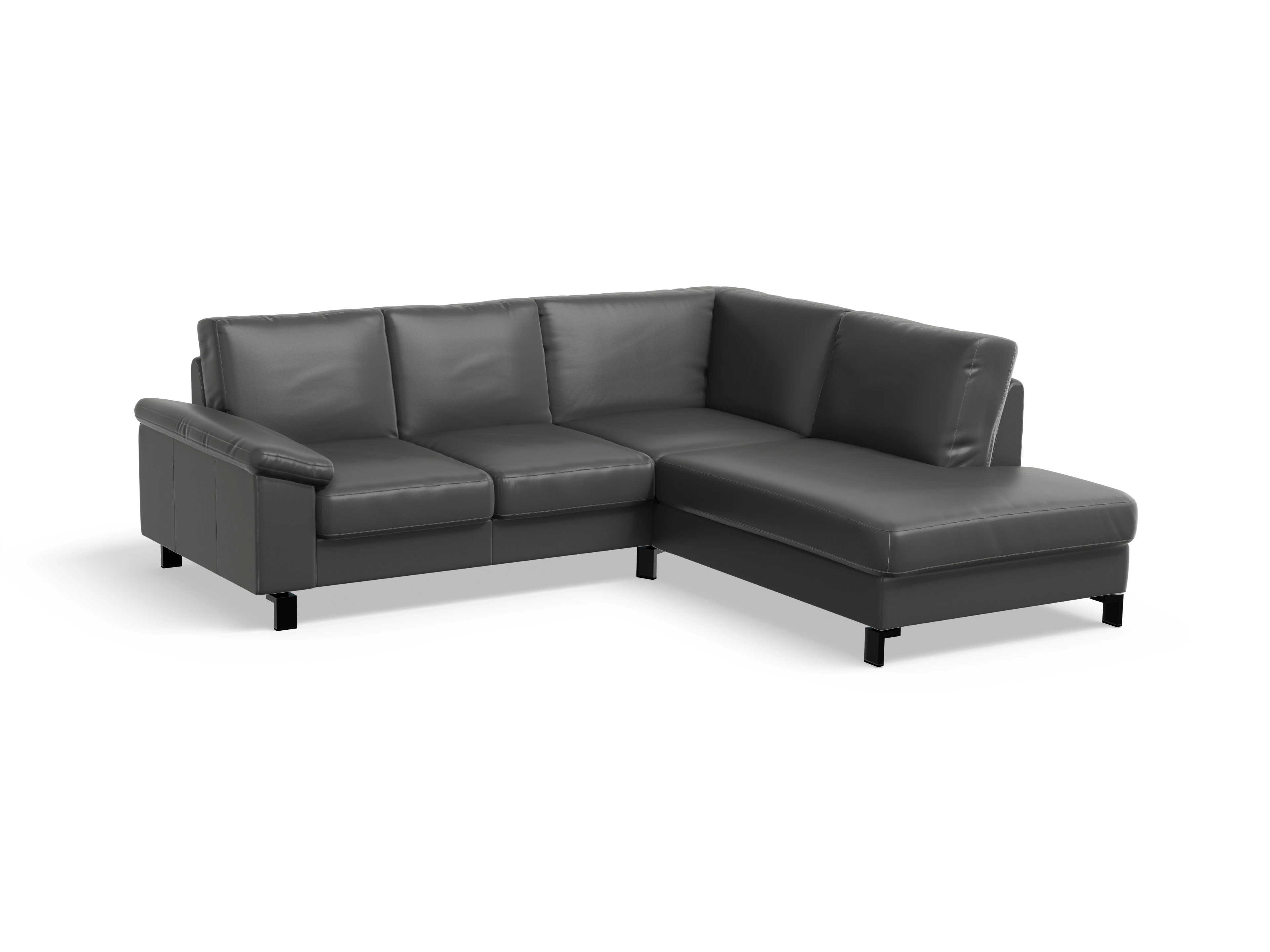 Ansicht des Produktes Casco 2.0 Ecksofa rechts Abschluss offen in Leder Grau