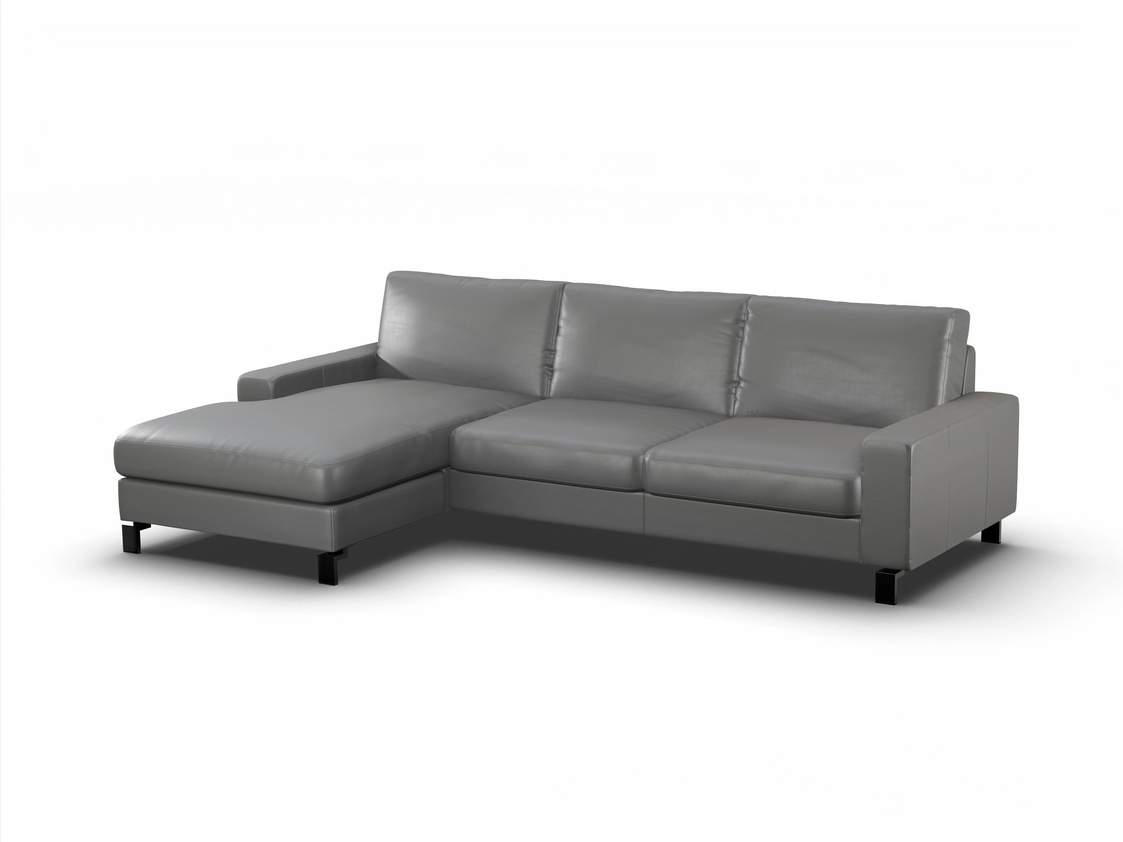 Ansicht des Produktes Casco 2.0 Ecksofa links Abschluss offen in Leder Grau