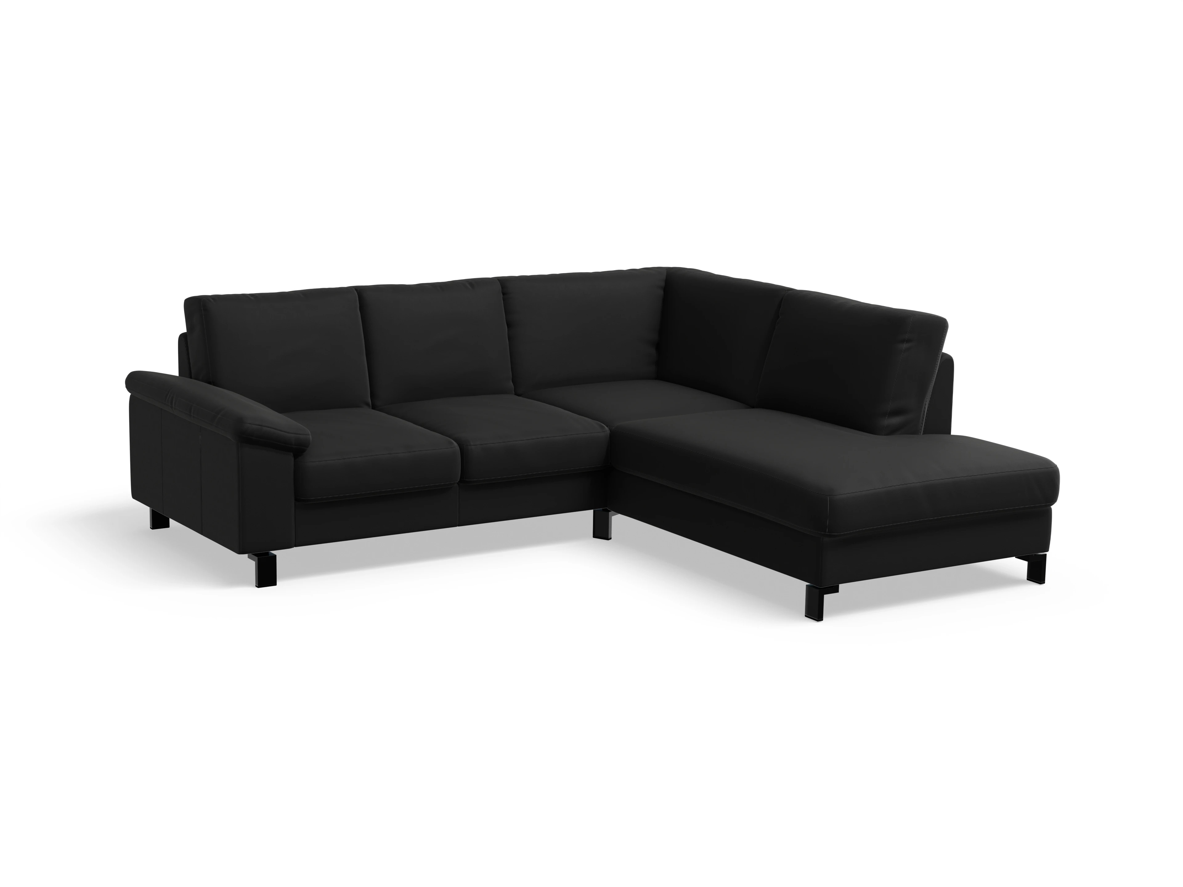 Ansicht des Produktes Casco 2.0 Ecksofa rechts Abschluss offen in Leder Schwarz