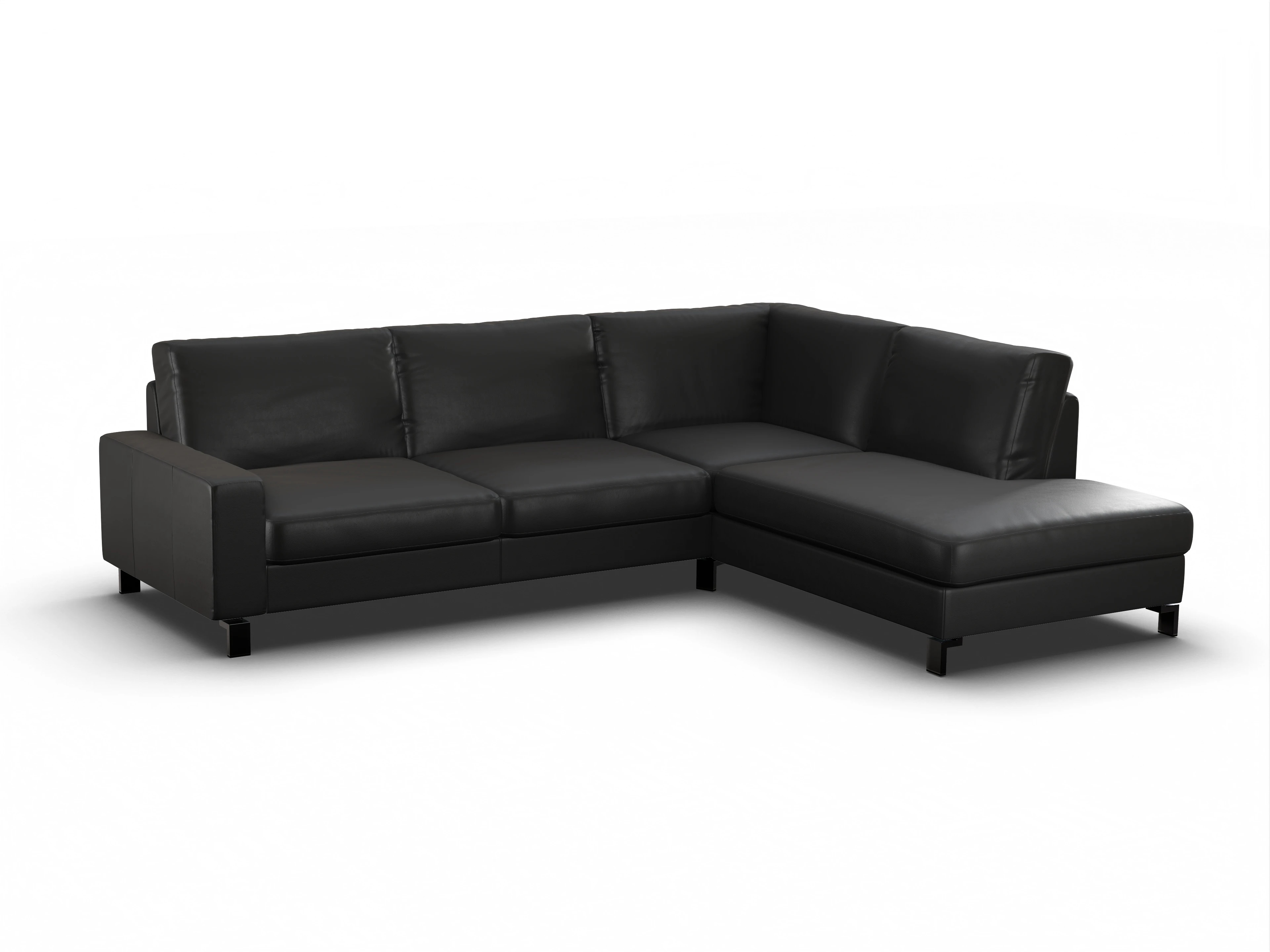 Ansicht des Produktes Casco 2.0 Ecksofa rechts Abschluss offen in Leder Schwarz