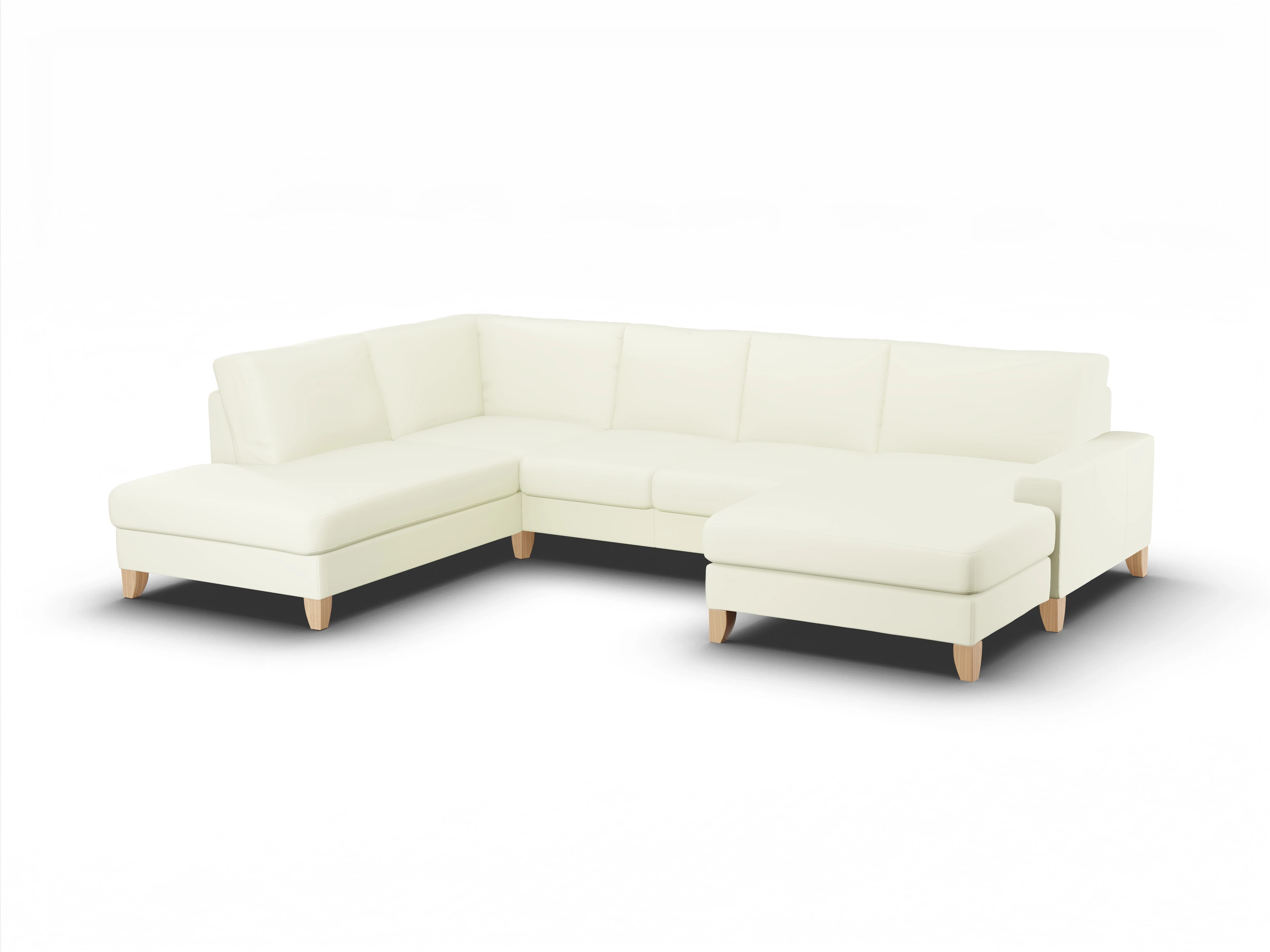 Ansicht des Produktes Casco 2.0 Wohnlandschaft offen beidseitig in Leder Weiss