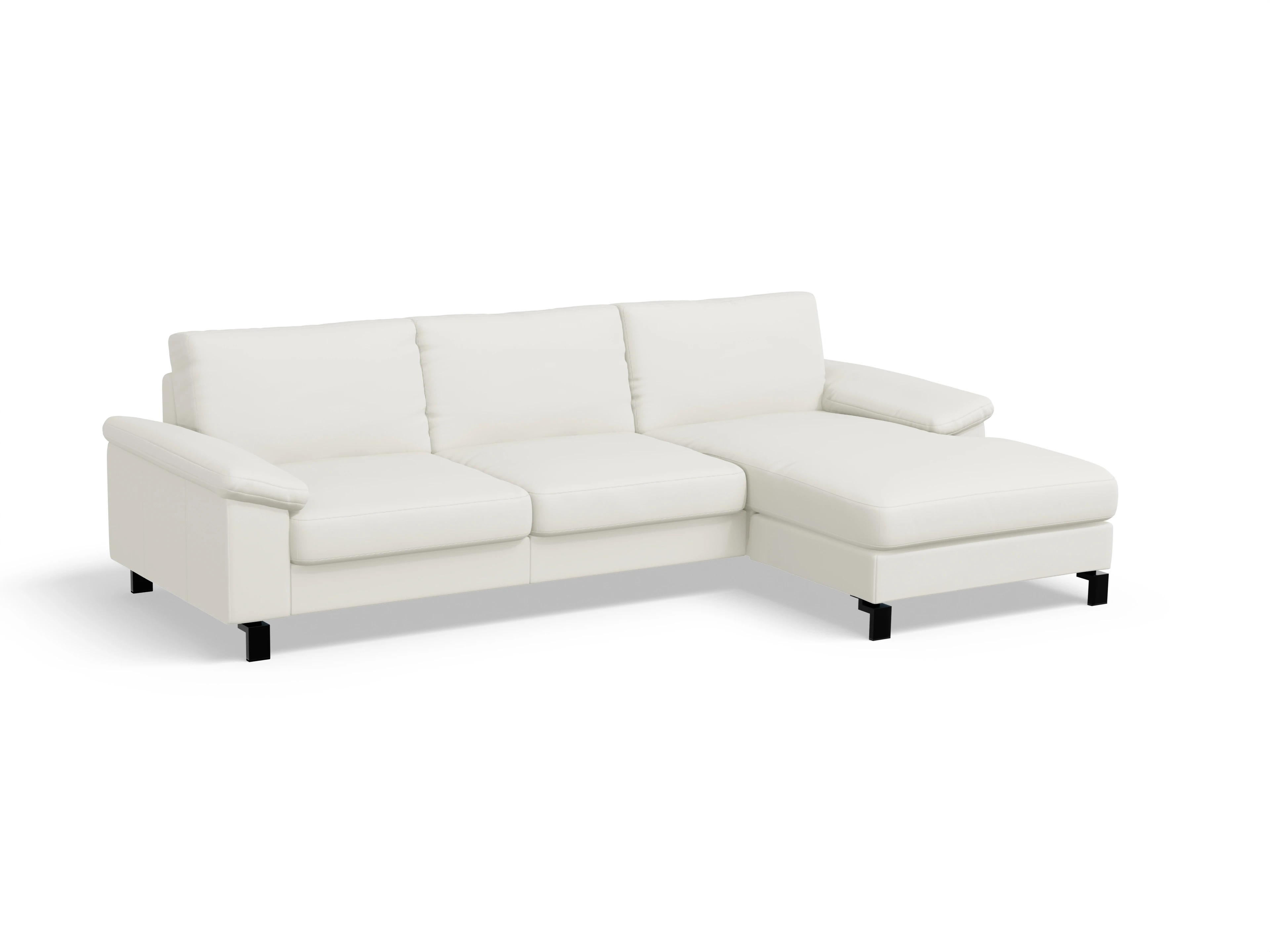 Ansicht des Produktes Casco 2.0 Ecksofa rechts Abschluss offen in Leder Weiss