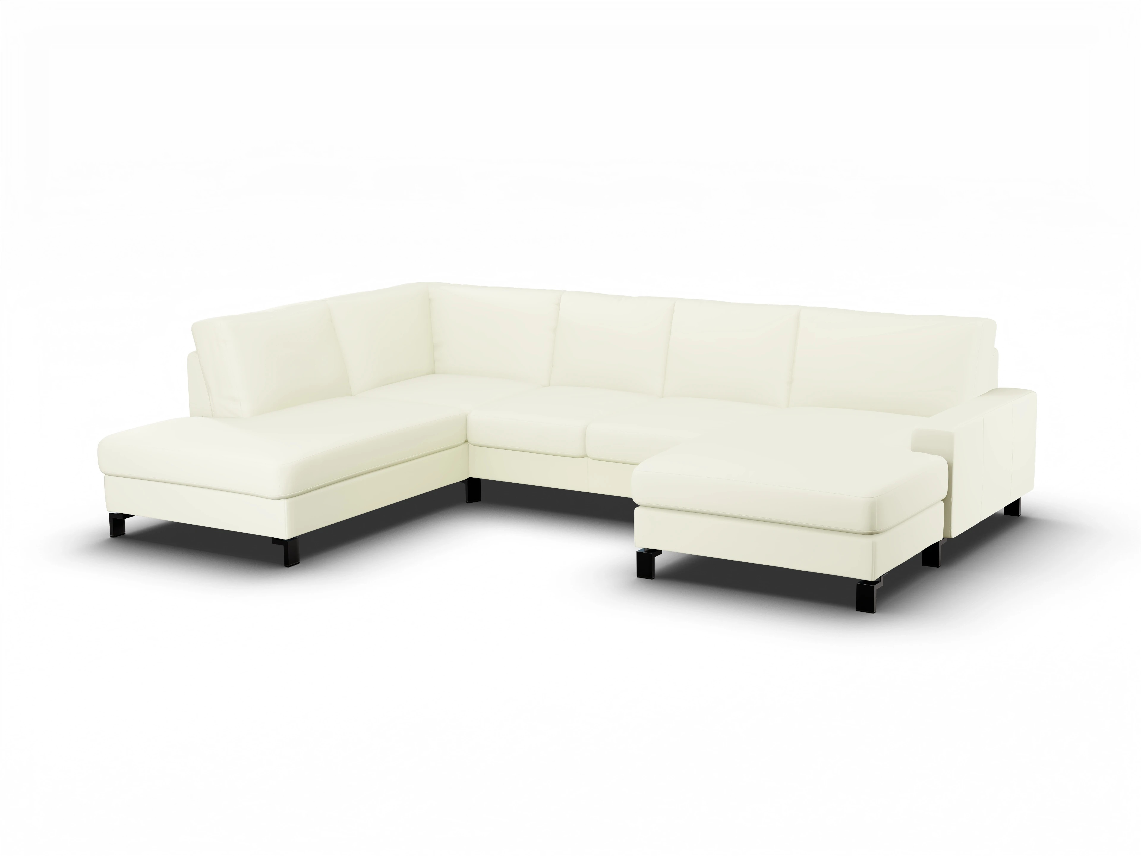 Ansicht des Produktes Casco 2.0 Wohnlandschaft offen beidseitig in Leder Weiss