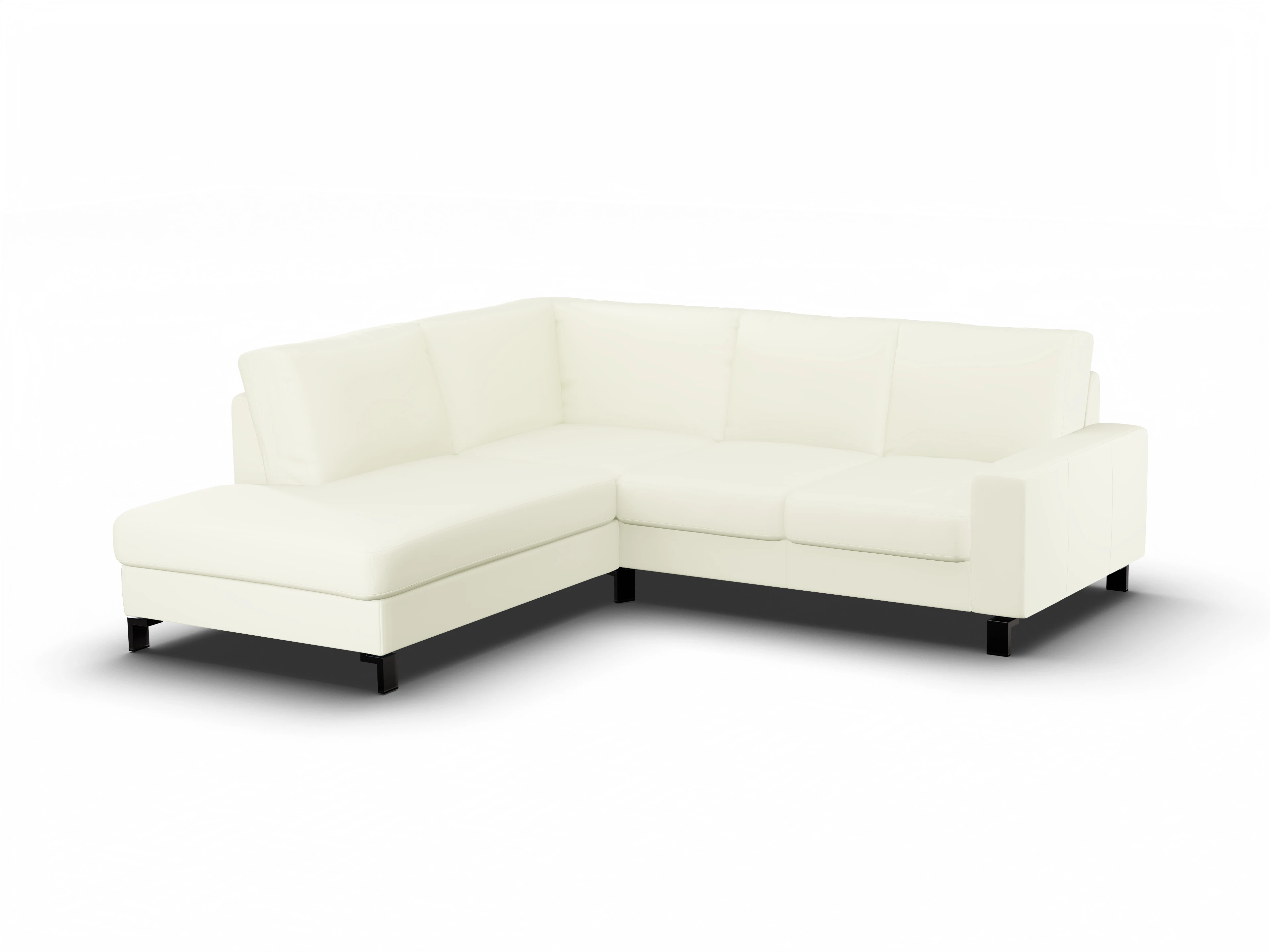 Ansicht des Produktes Casco 2.0 Ecksofa links Abschluss offen in Leder Weiss