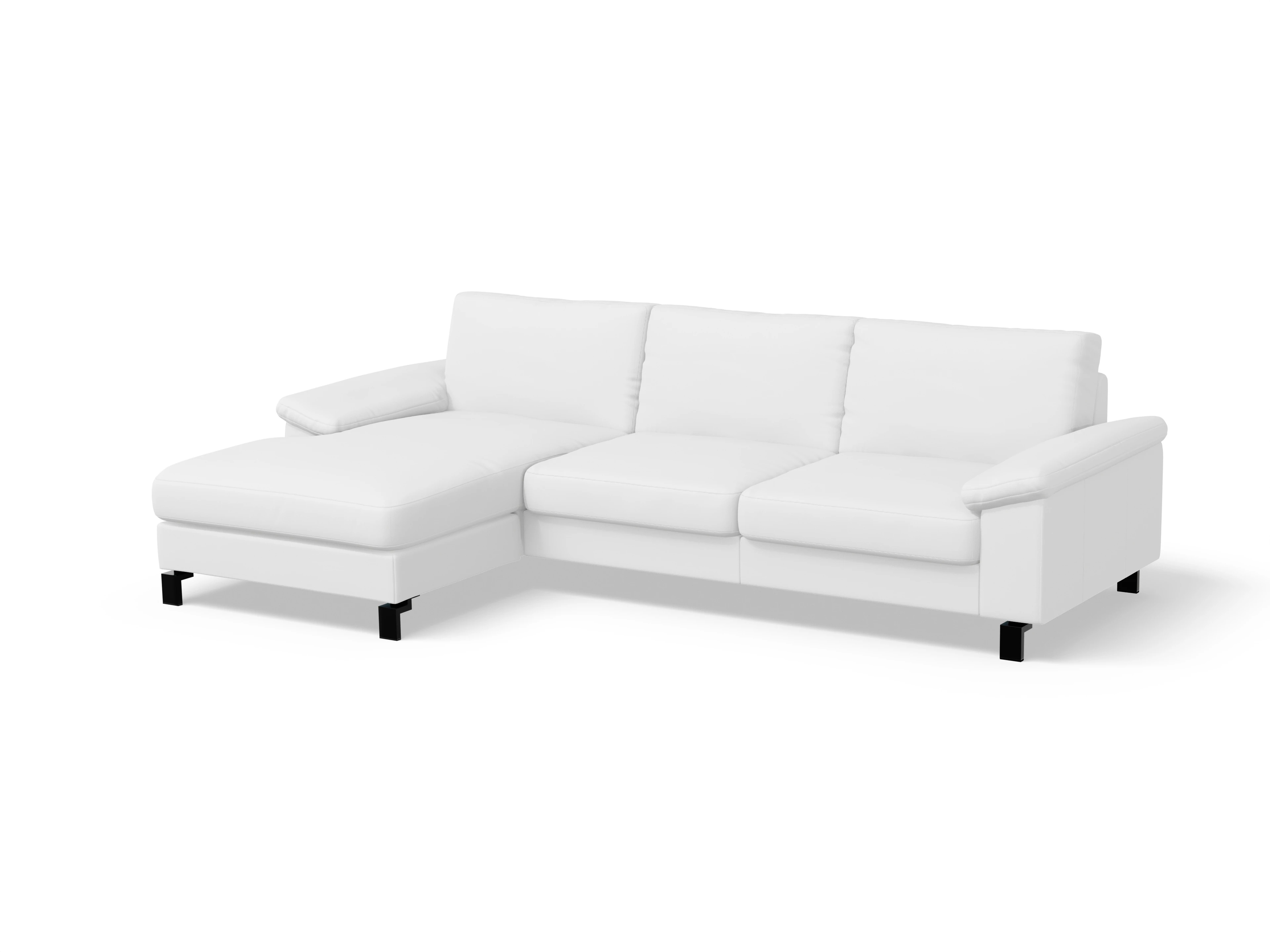 Casco Ecksofa LO Large L Ansicht des Produktes Casco 2.0 Ecksofa links Abschluss offen in Leder Beige