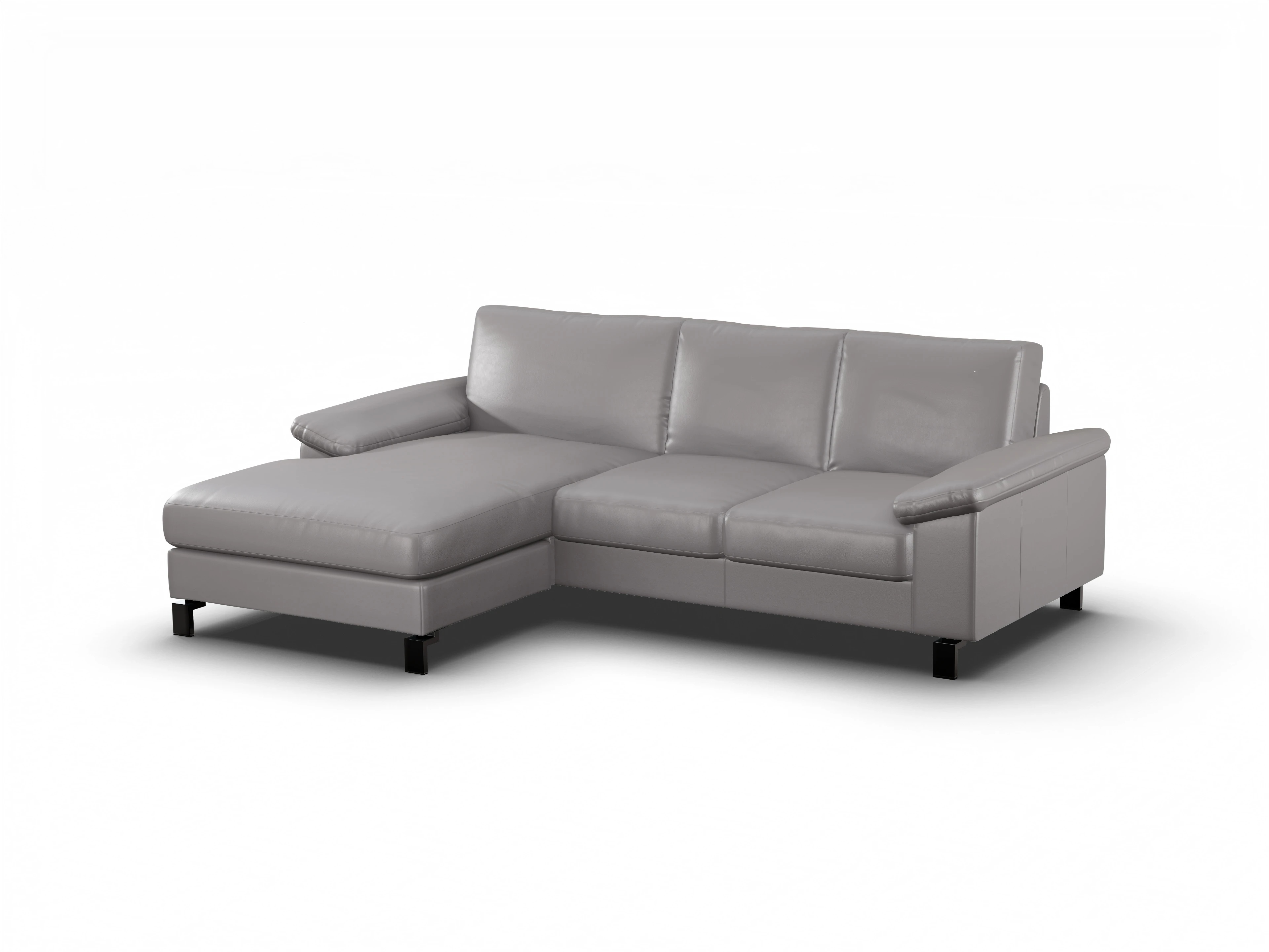 Ansicht des Produktes Casco 2.0 Ecksofa links Abschluss offen in Leder Grau