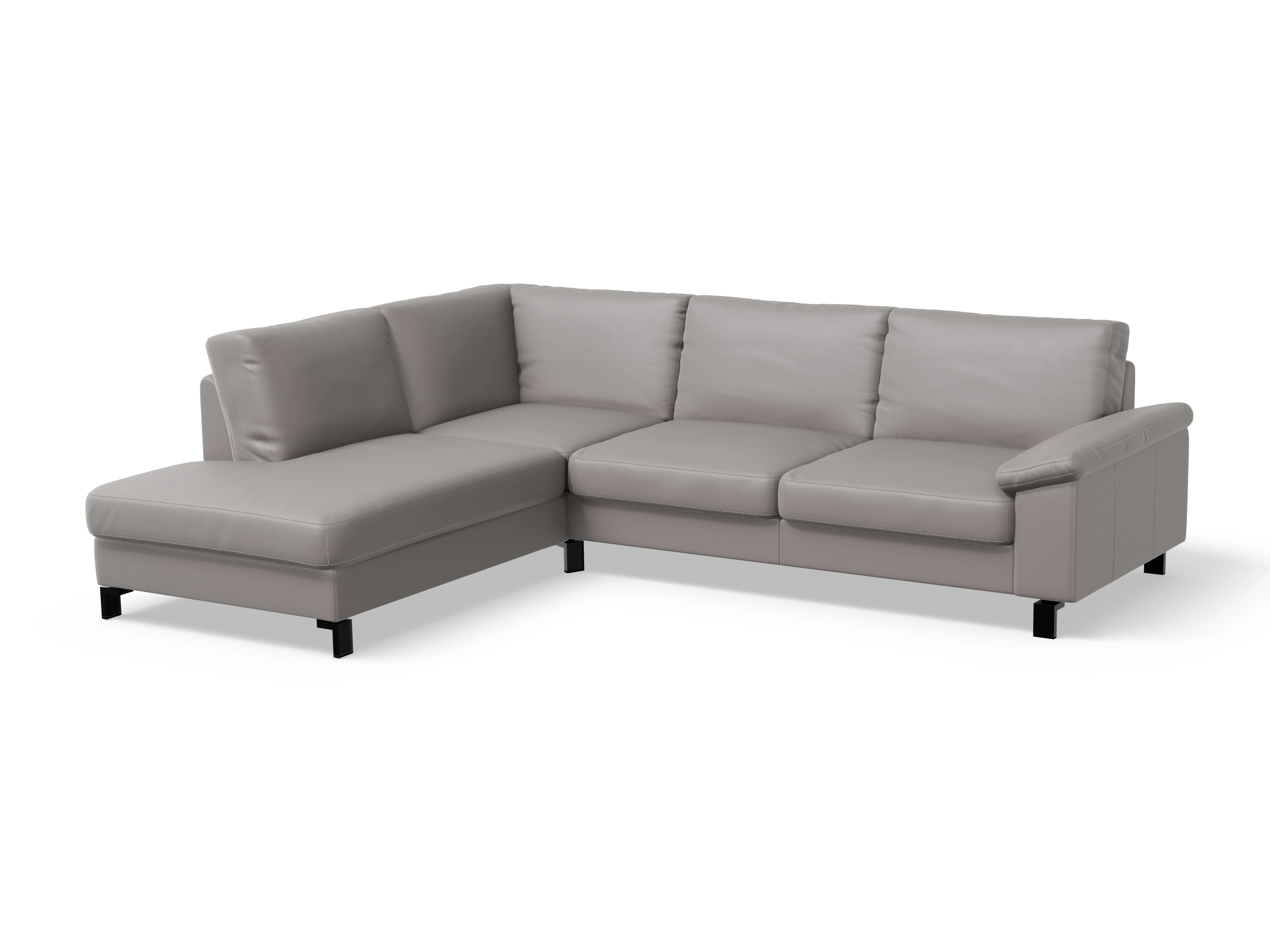Ansicht des Produktes Casco 2.0 Ecksofa links Abschluss offen in Leder Grau