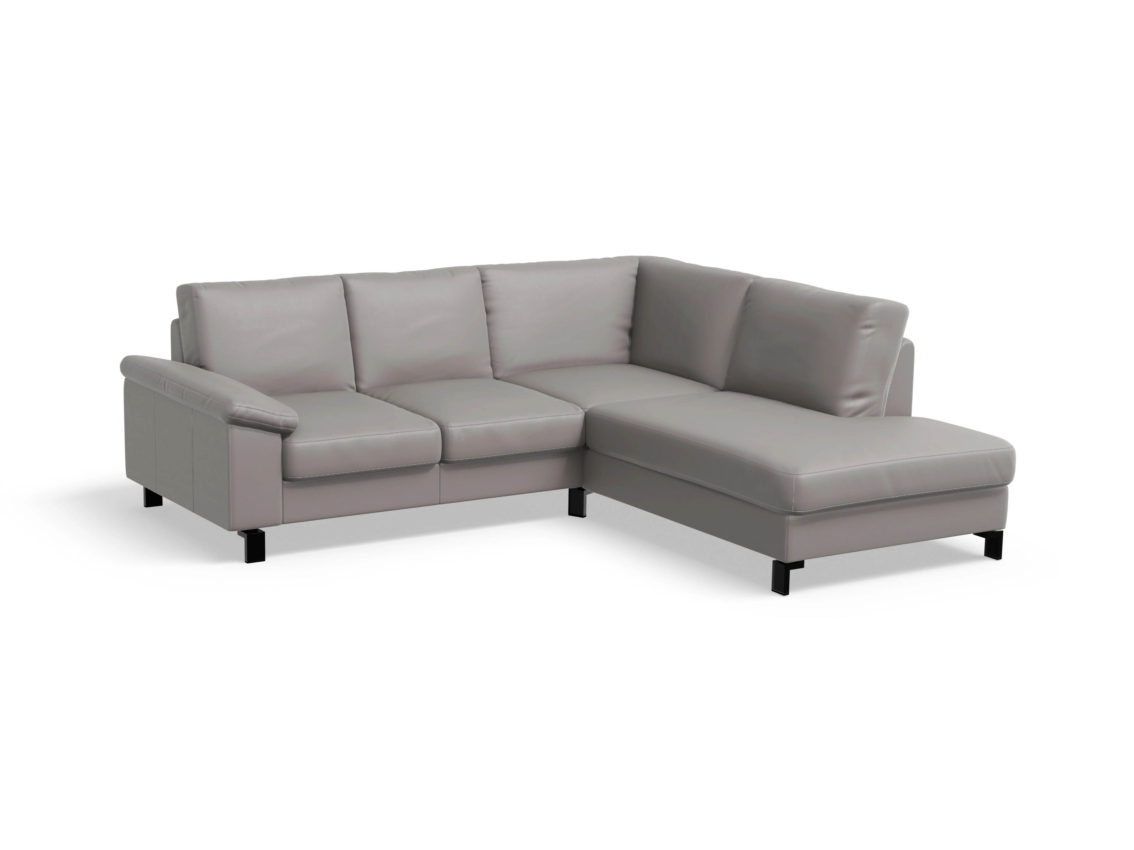 Ansicht des Produktes Casco 2.0 Ecksofa rechts Abschluss offen in Leder Grau