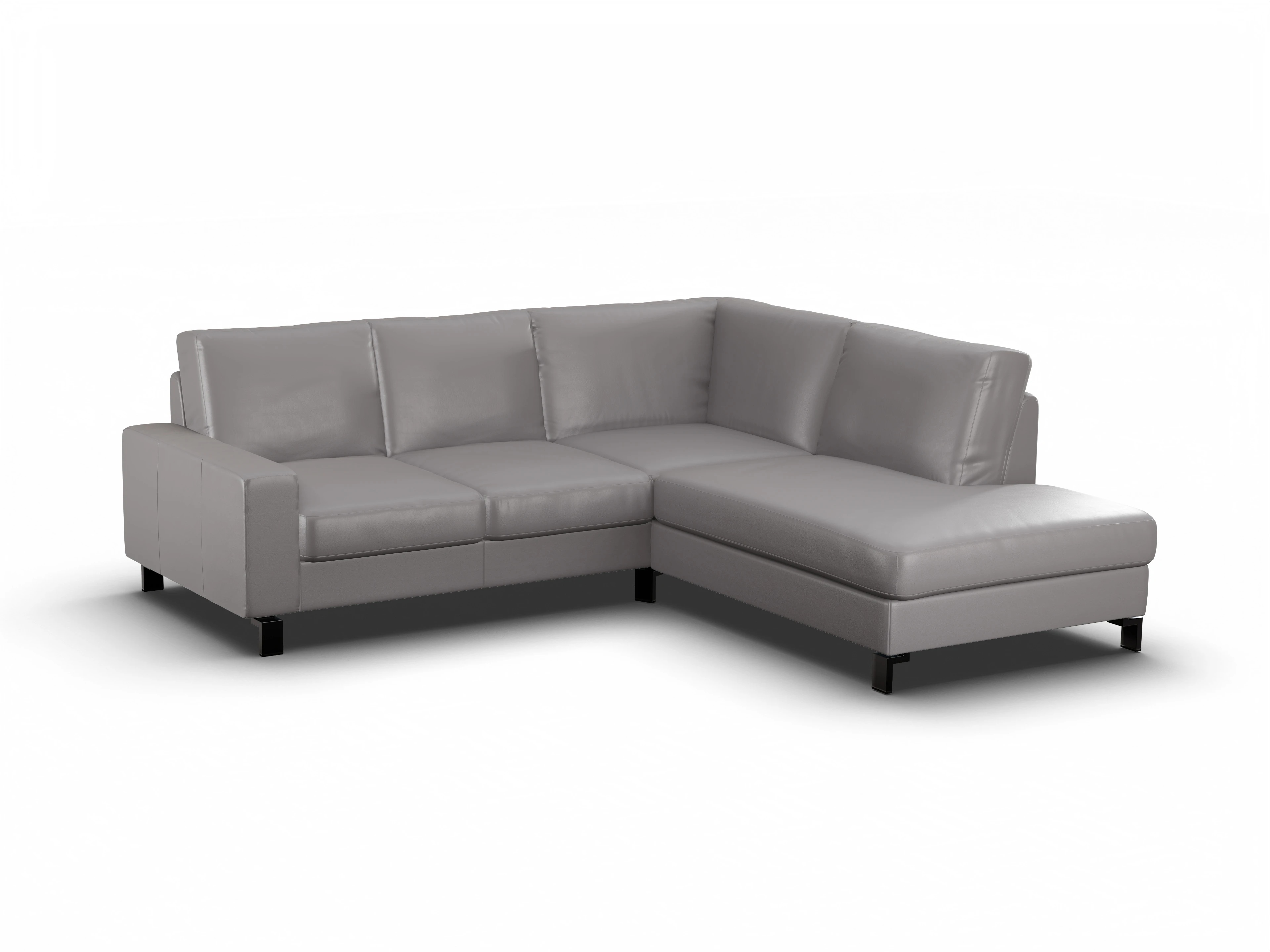 Ansicht des Produktes Casco 2.0 Ecksofa rechts Abschluss offen in Leder Grau