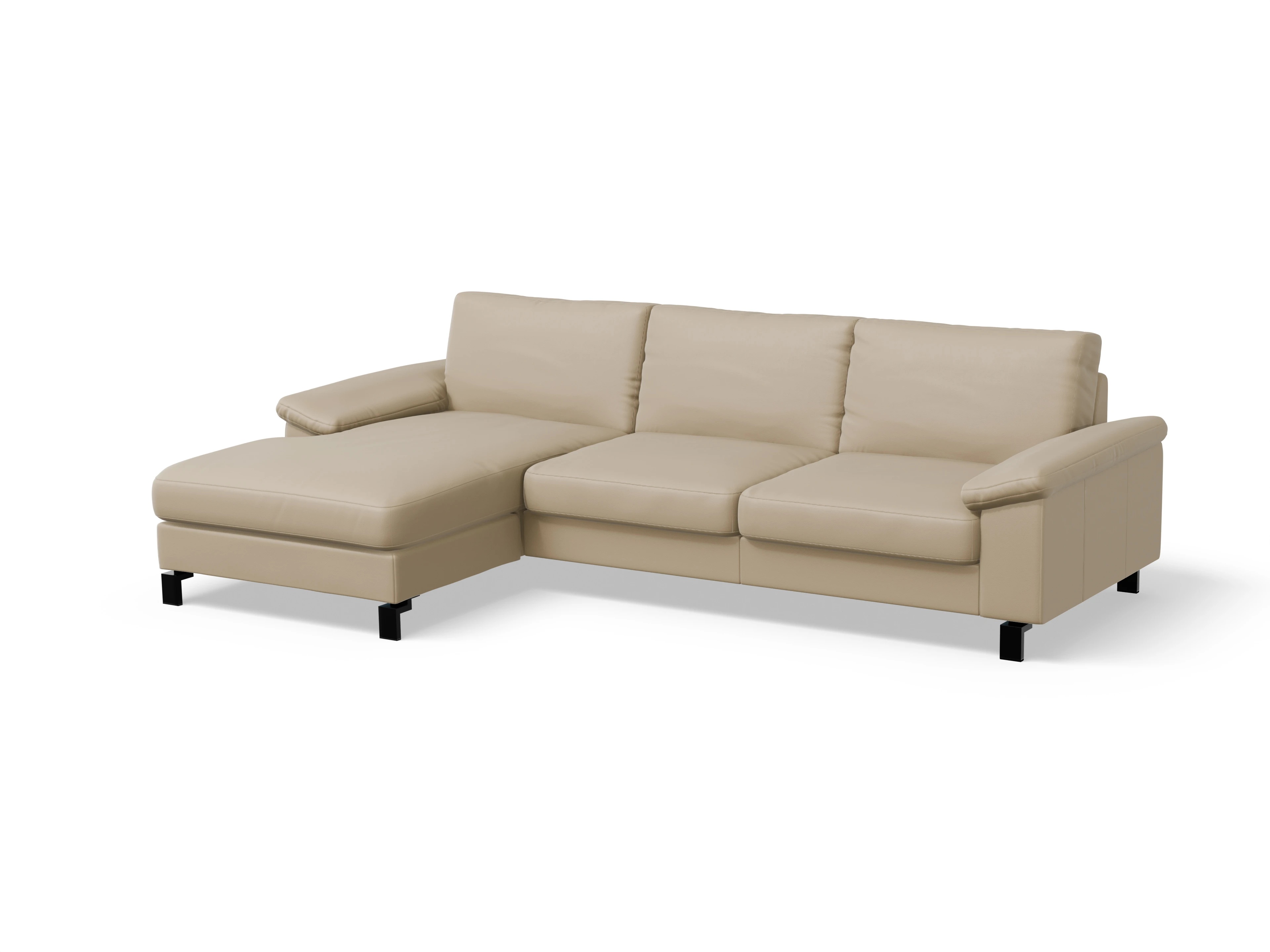 Ansicht des Produktes Casco 2.0 Ecksofa links Abschluss offen in Leder Beige