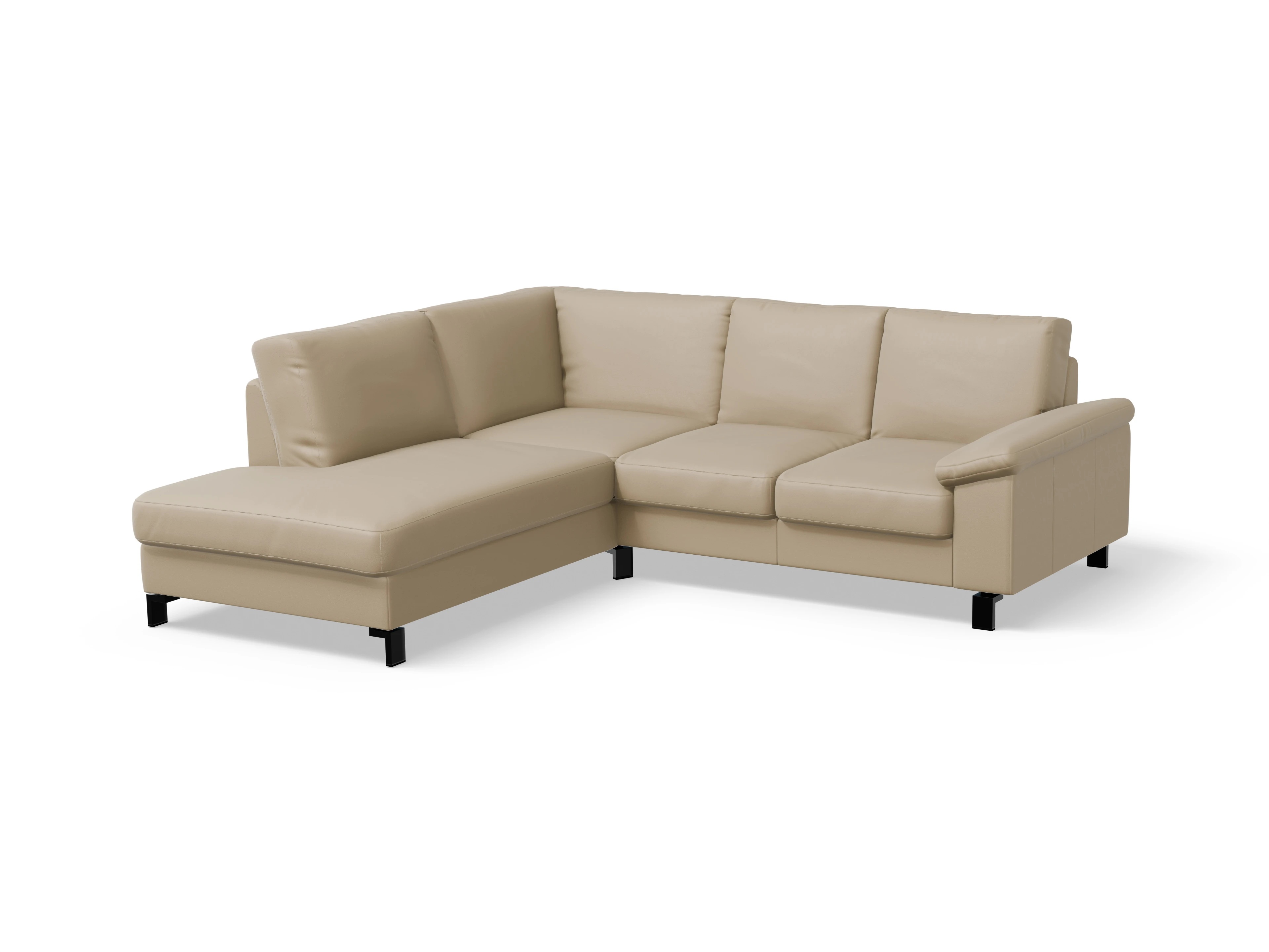 Ansicht des Produktes Casco 2.0 Ecksofa links Abschluss offen in Leder Beige