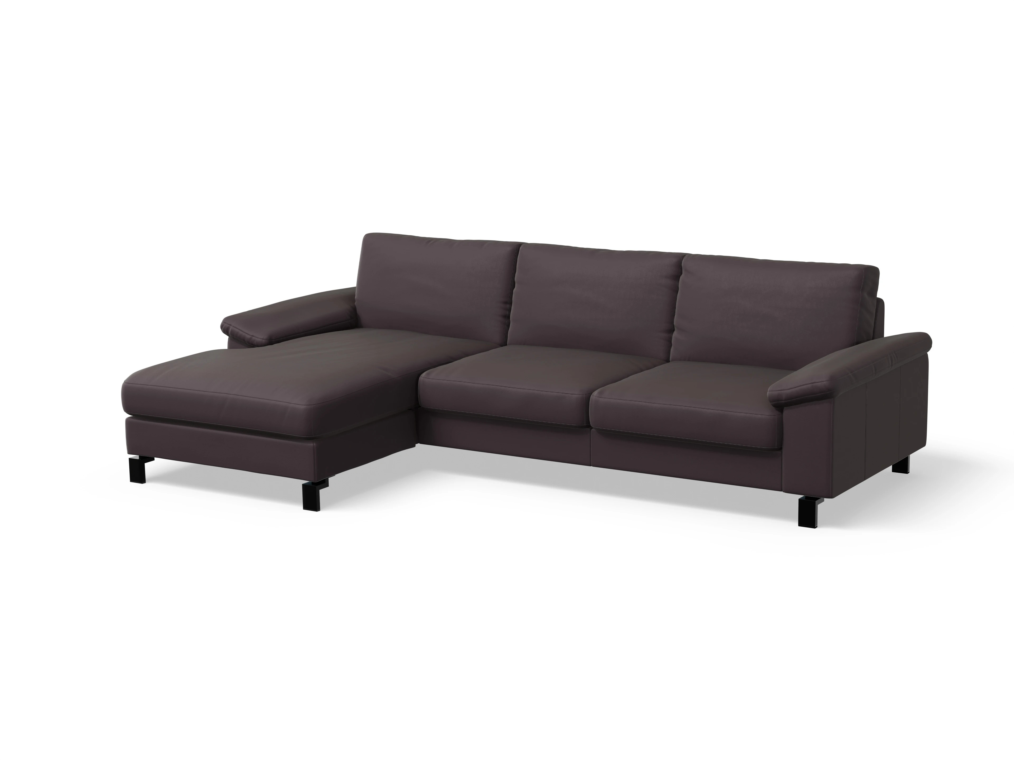 Ansicht des Produktes Casco 2.0 Ecksofa links Abschluss offen in Leder Braun