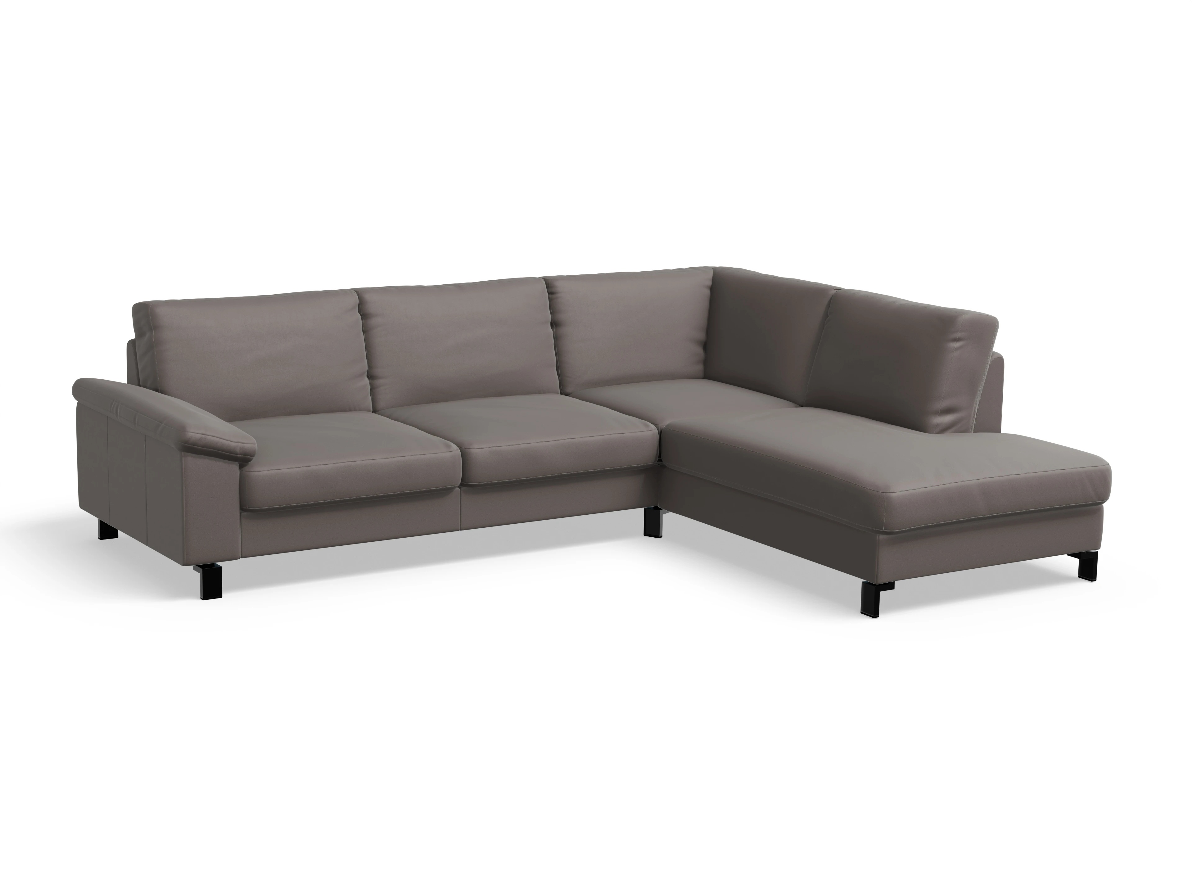 Ansicht des Produktes Casco 2.0 Ecksofa rechts Abschluss offen in Leder Grau