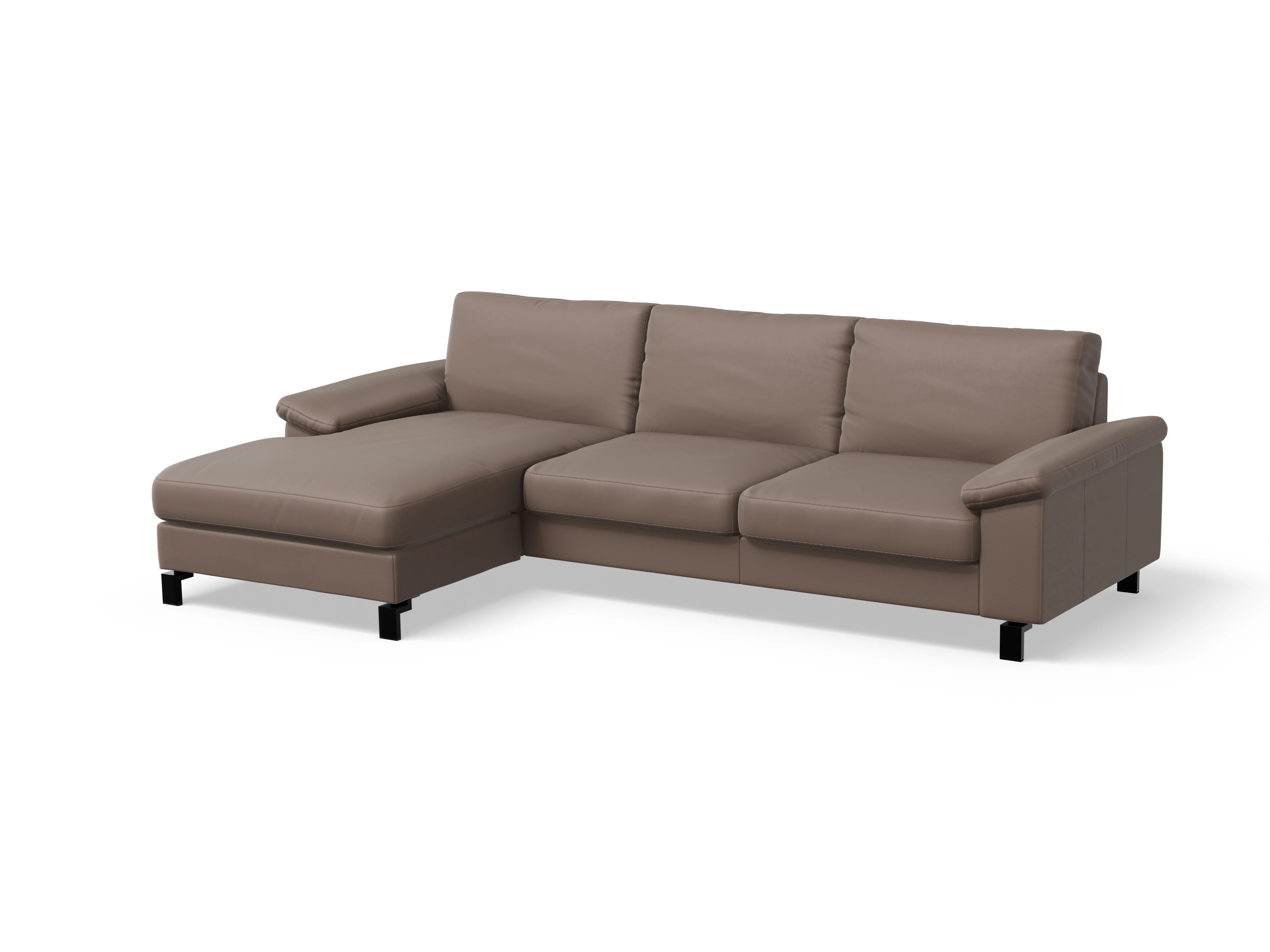 Ansicht des Produktes Casco 2.0 Ecksofa links Abschluss offen in Leder Braun