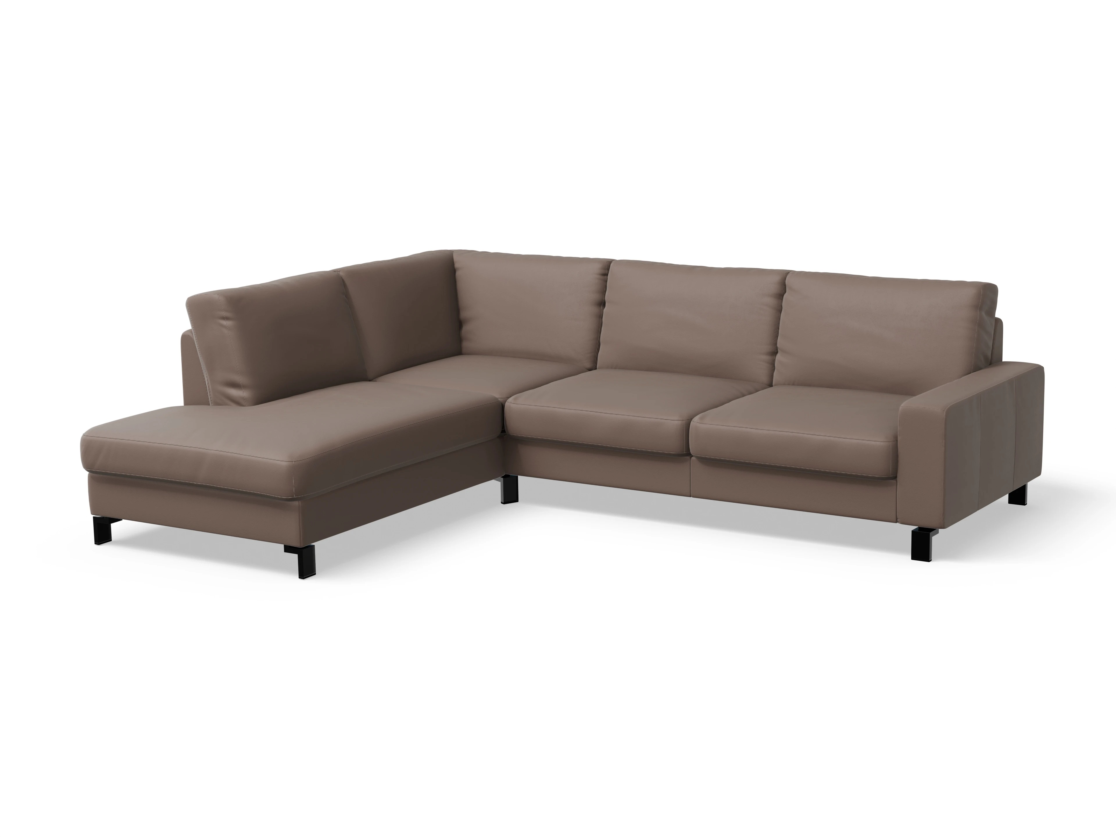 Ansicht des Produktes Casco 2.0 Ecksofa links Abschluss offen in Leder Braun