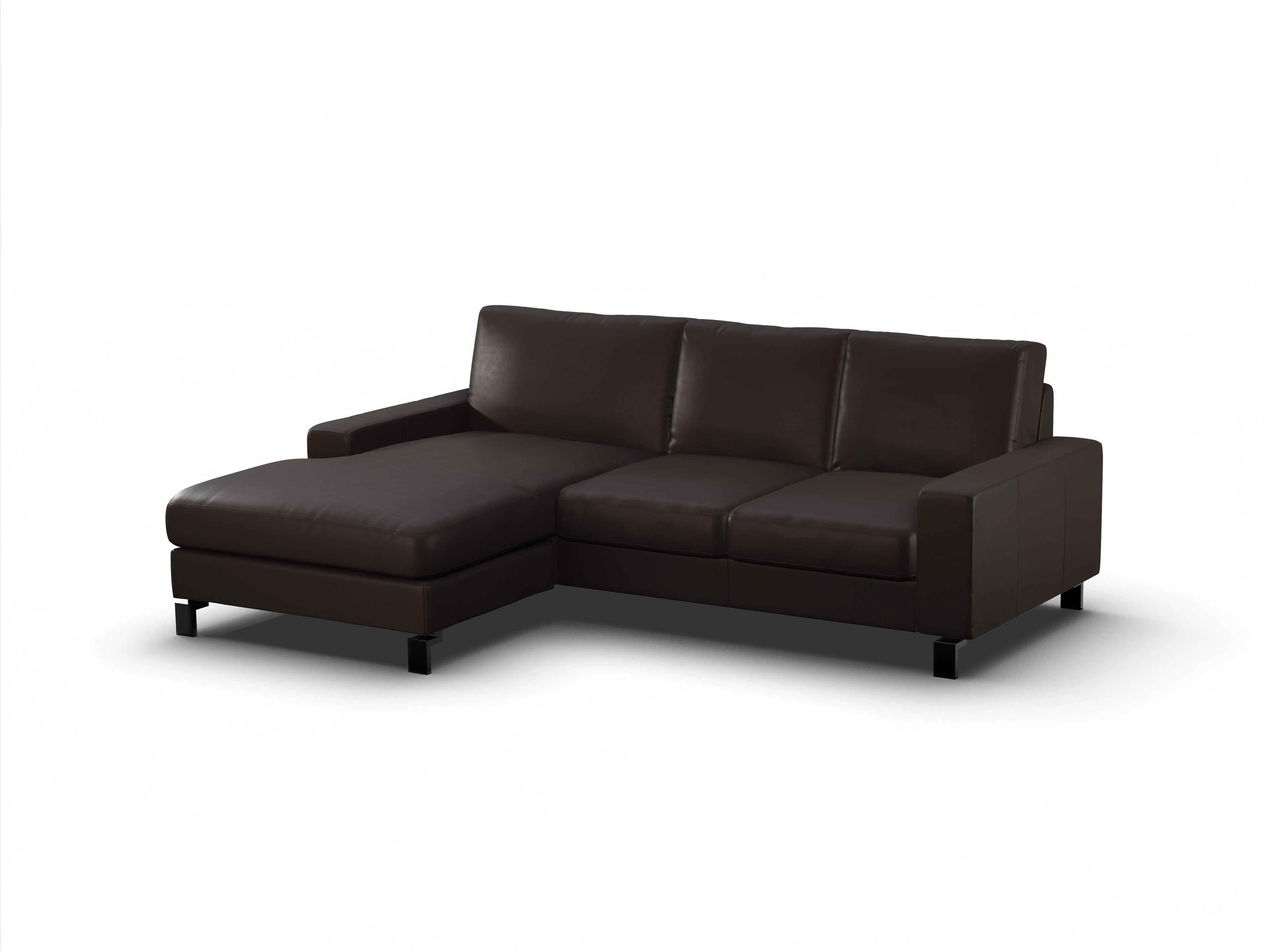 Ansicht des Produktes Casco 2.0 Ecksofa links Abschluss offen in Leder Braun
