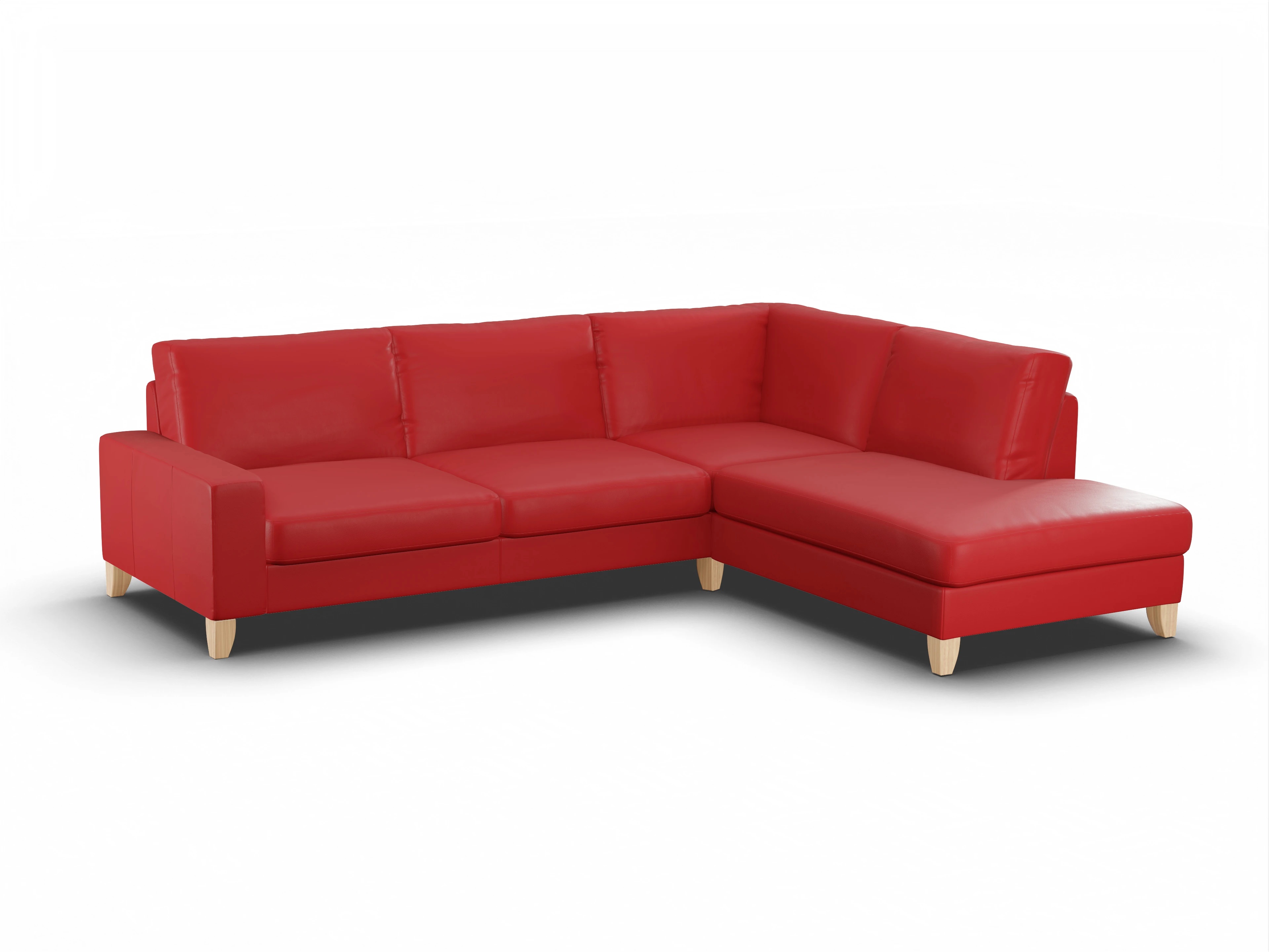 Ansicht des Produktes Casco 2.0 Ecksofa rechts Abschluss offen in Leder Rot