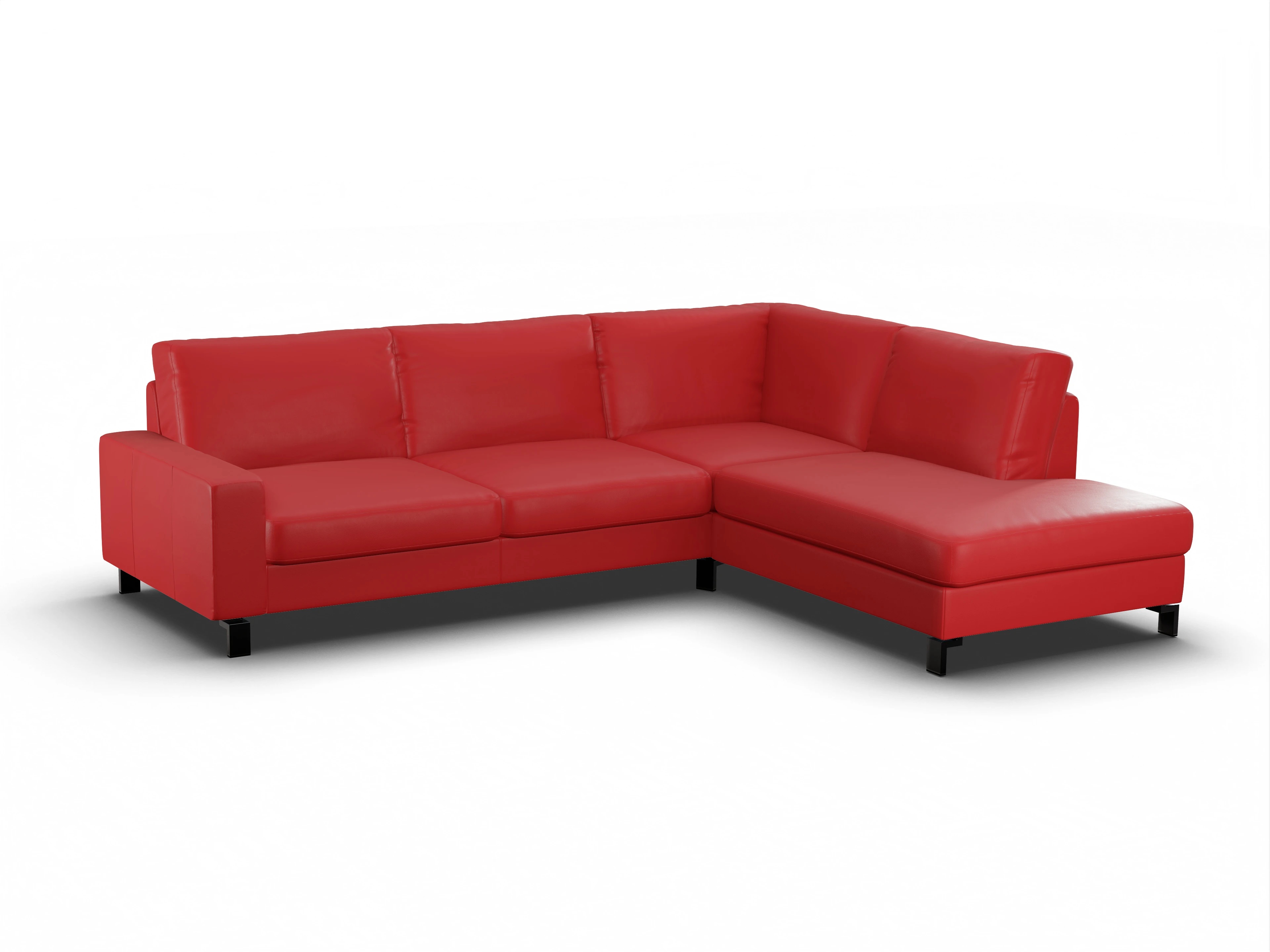 Ansicht des Produktes Casco 2.0 Ecksofa rechts Abschluss offen in Leder Rot