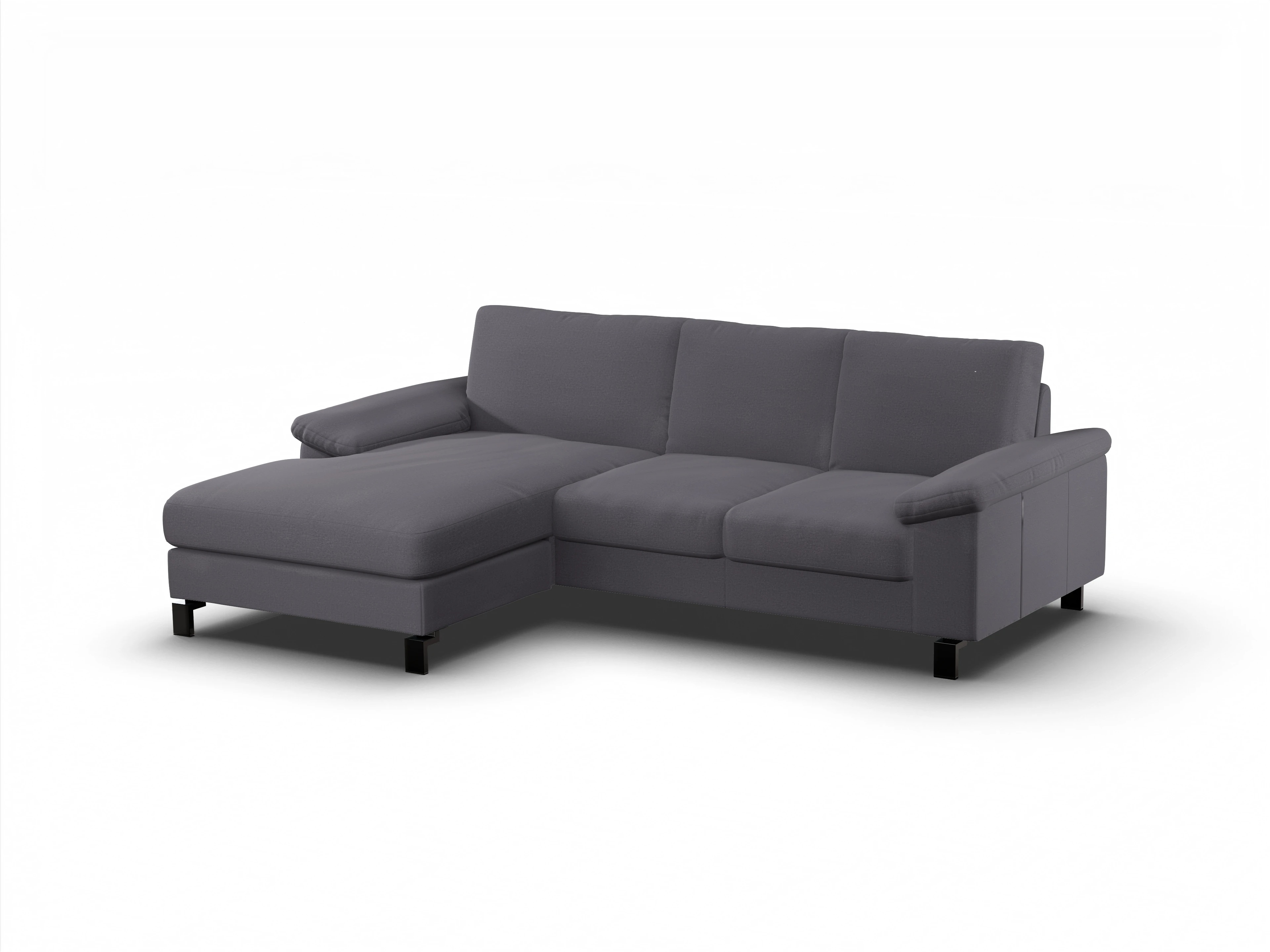 Casco Ecksofa LO Medium L Ansicht des Produktes Casco 2.0 Ecksofa links Abschluss offen in Stoff Grau