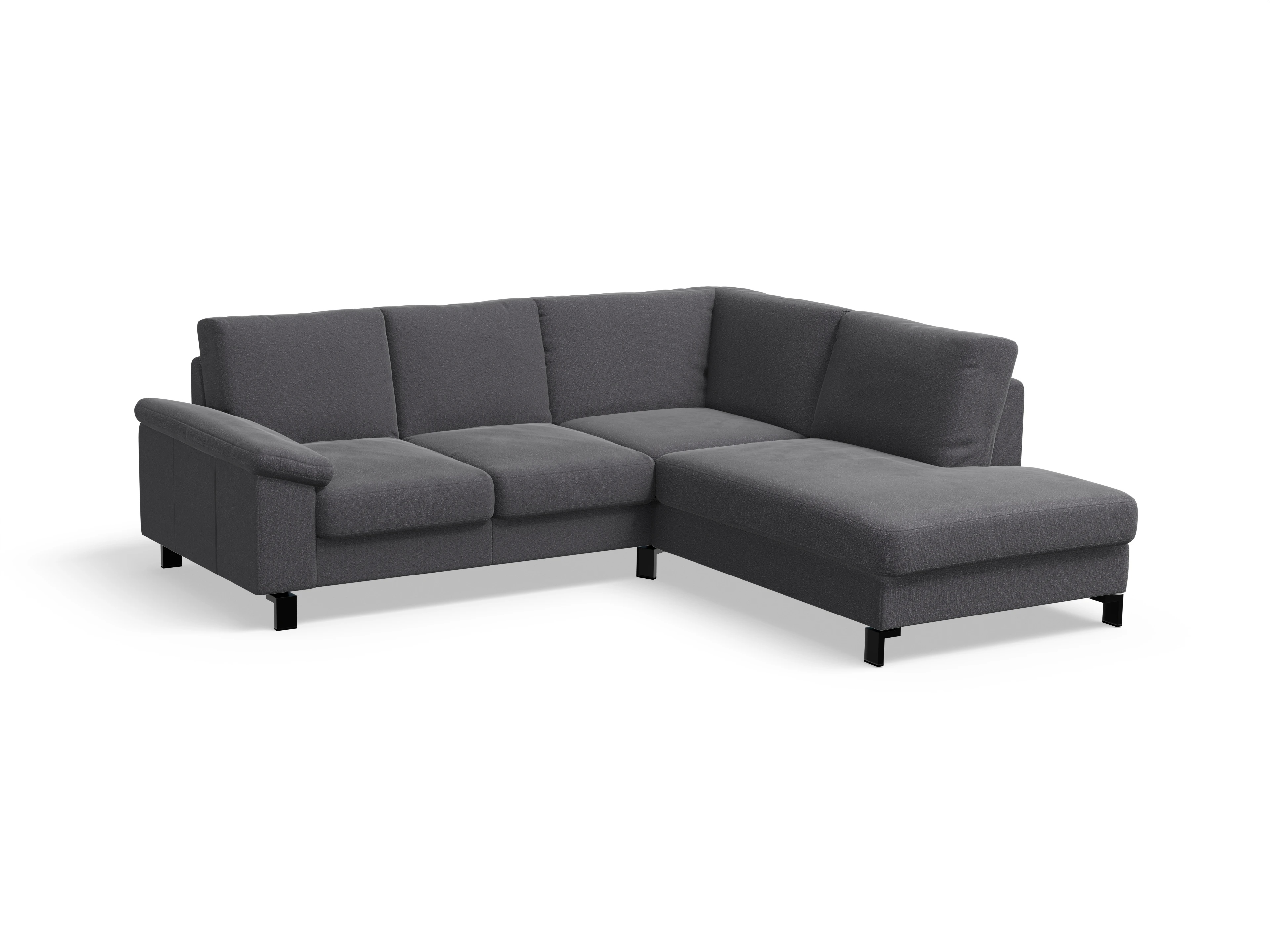 Casco Ecksofa UM Small R Ansicht des Produktes Casco 2.0 Ecksofa rechts Abschluss offen in Stoff Grau