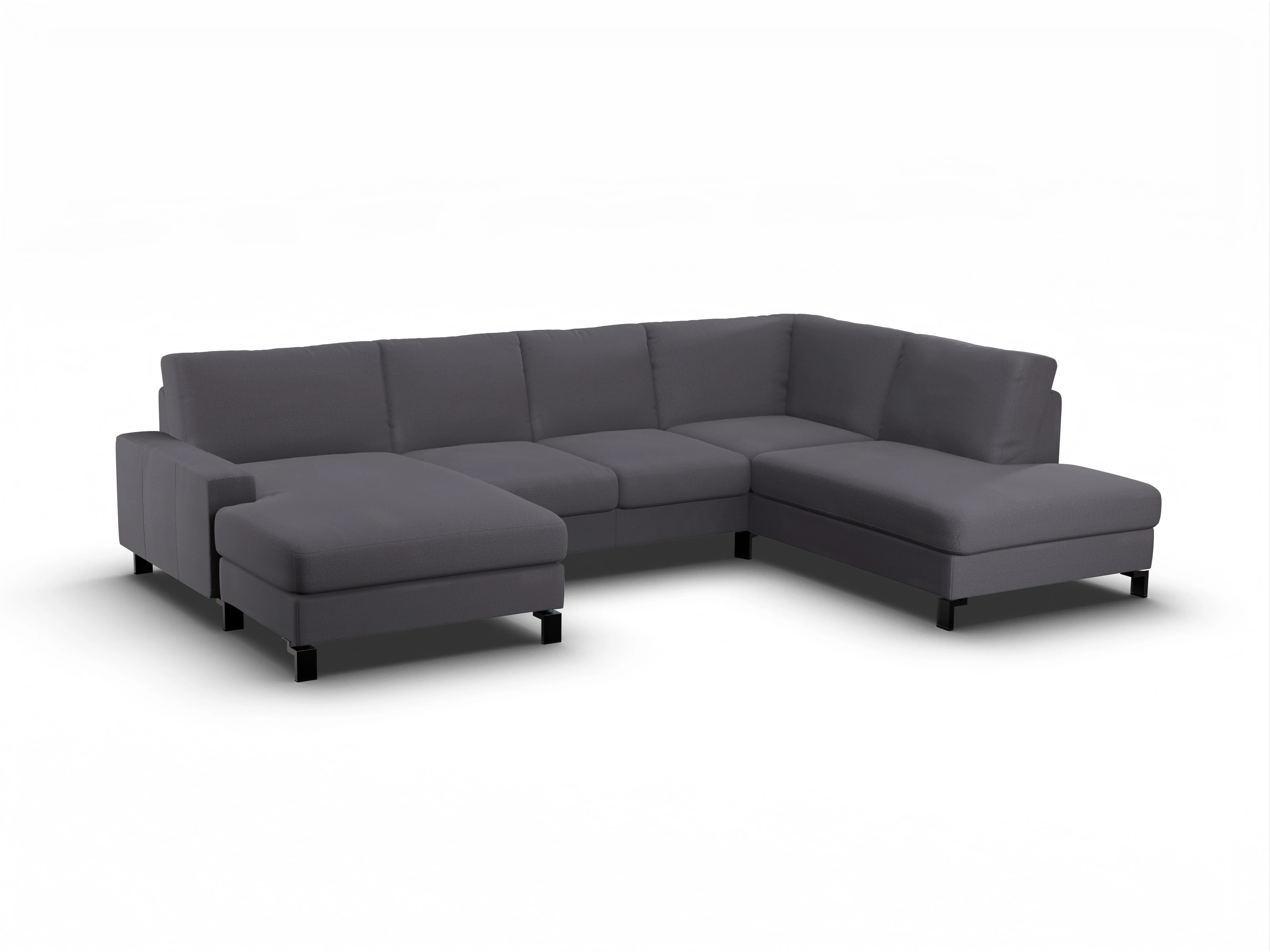 Ansicht des Produktes Casco 2.0 Wohnlandschaft offen beidseitig in Stoff Grau