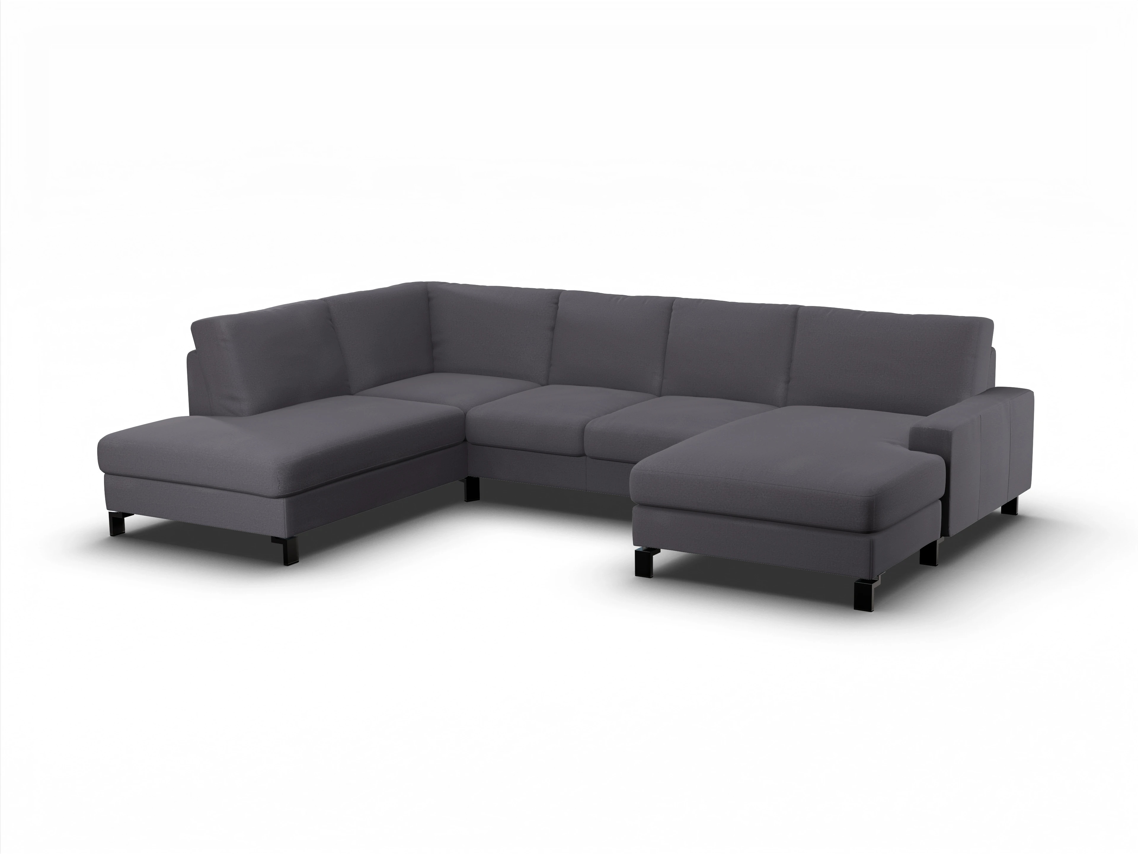 Ansicht des Produktes Casco 2.0 Wohnlandschaft offen beidseitig in Stoff Grau