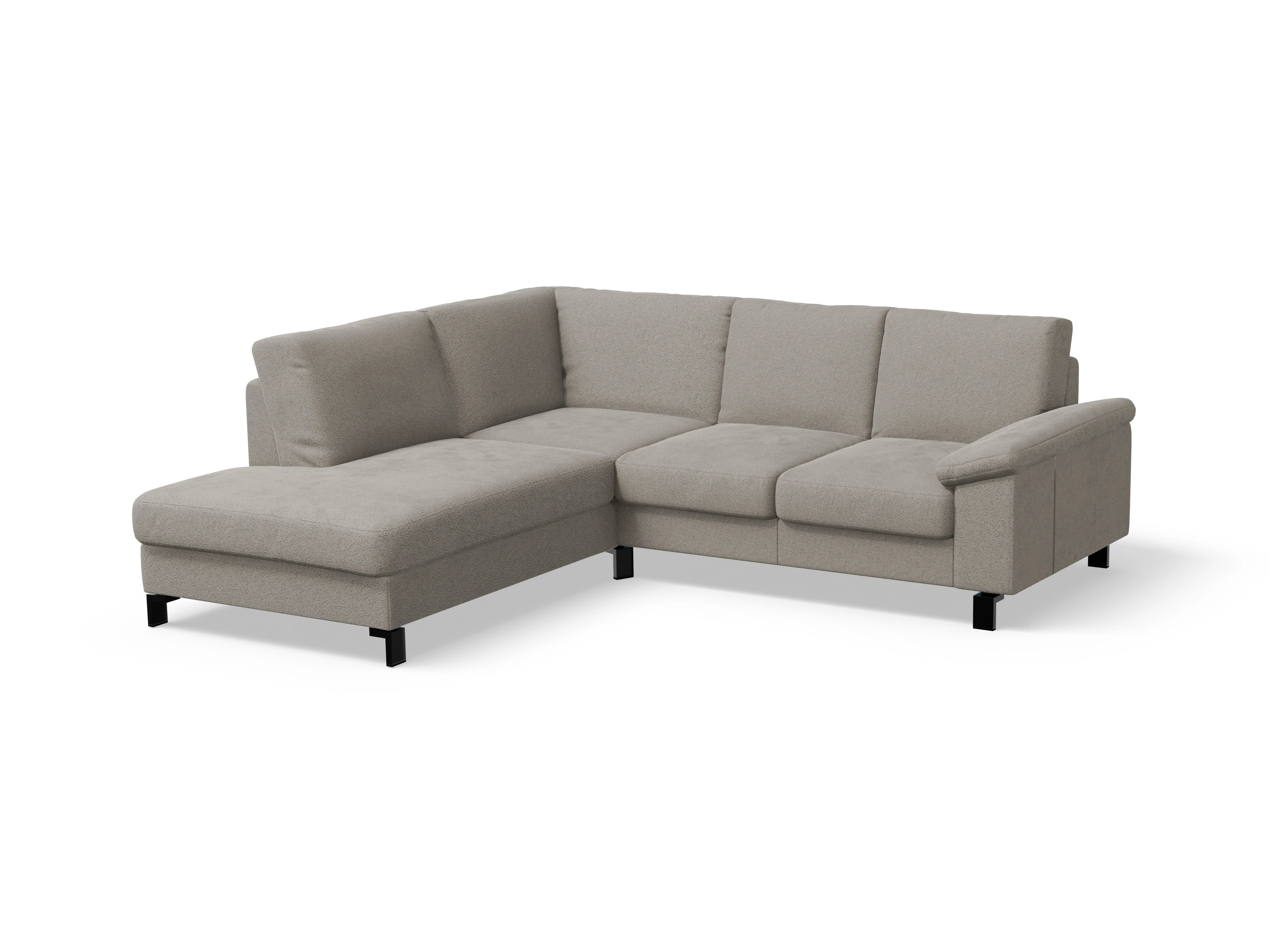 Ansicht des Produktes Casco 2.0 Ecksofa links Abschluss offen in Stoff Grau