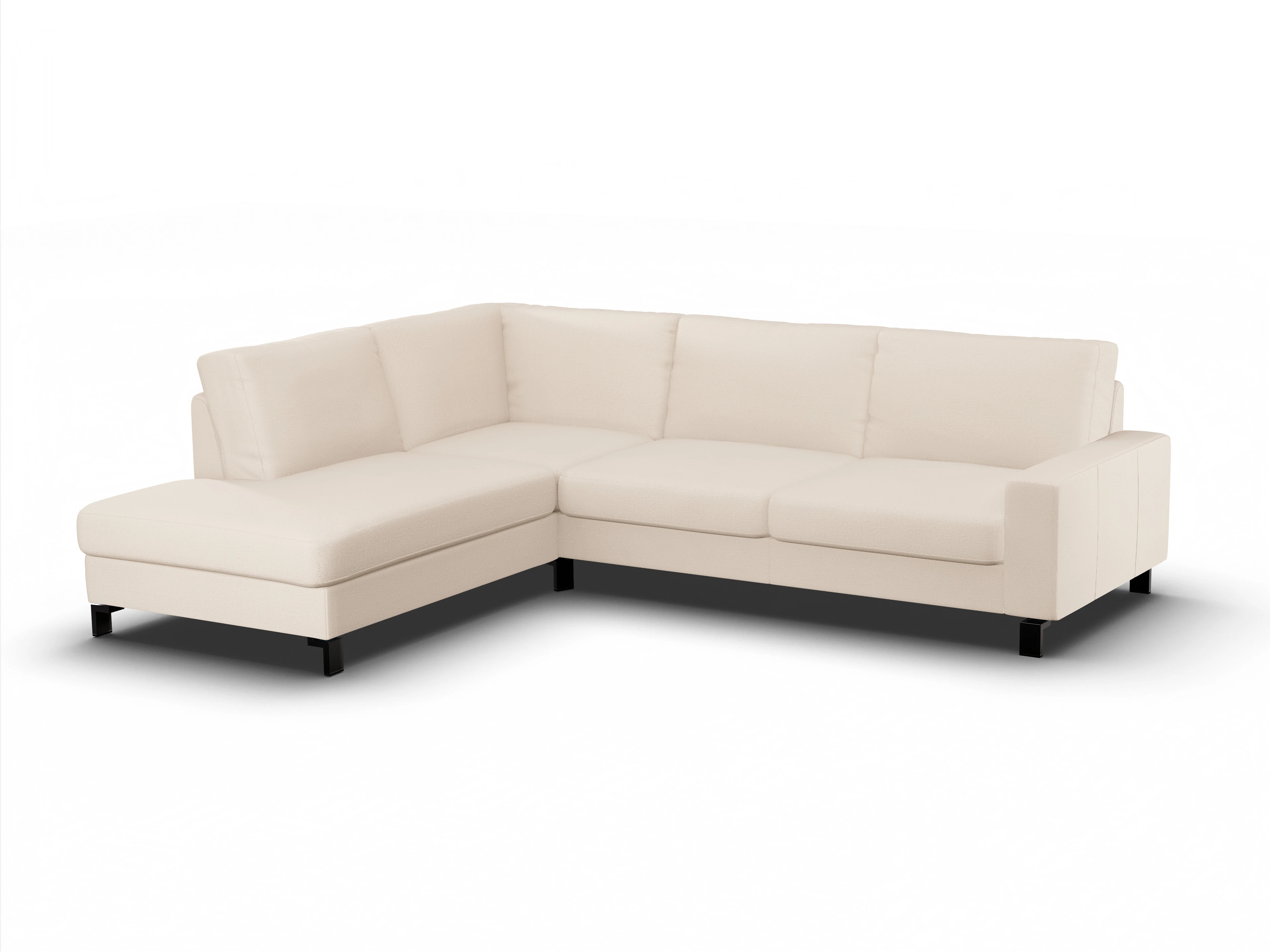 Ansicht des Produktes Casco 2.0 Ecksofa links Abschluss offen in Stoff Beige