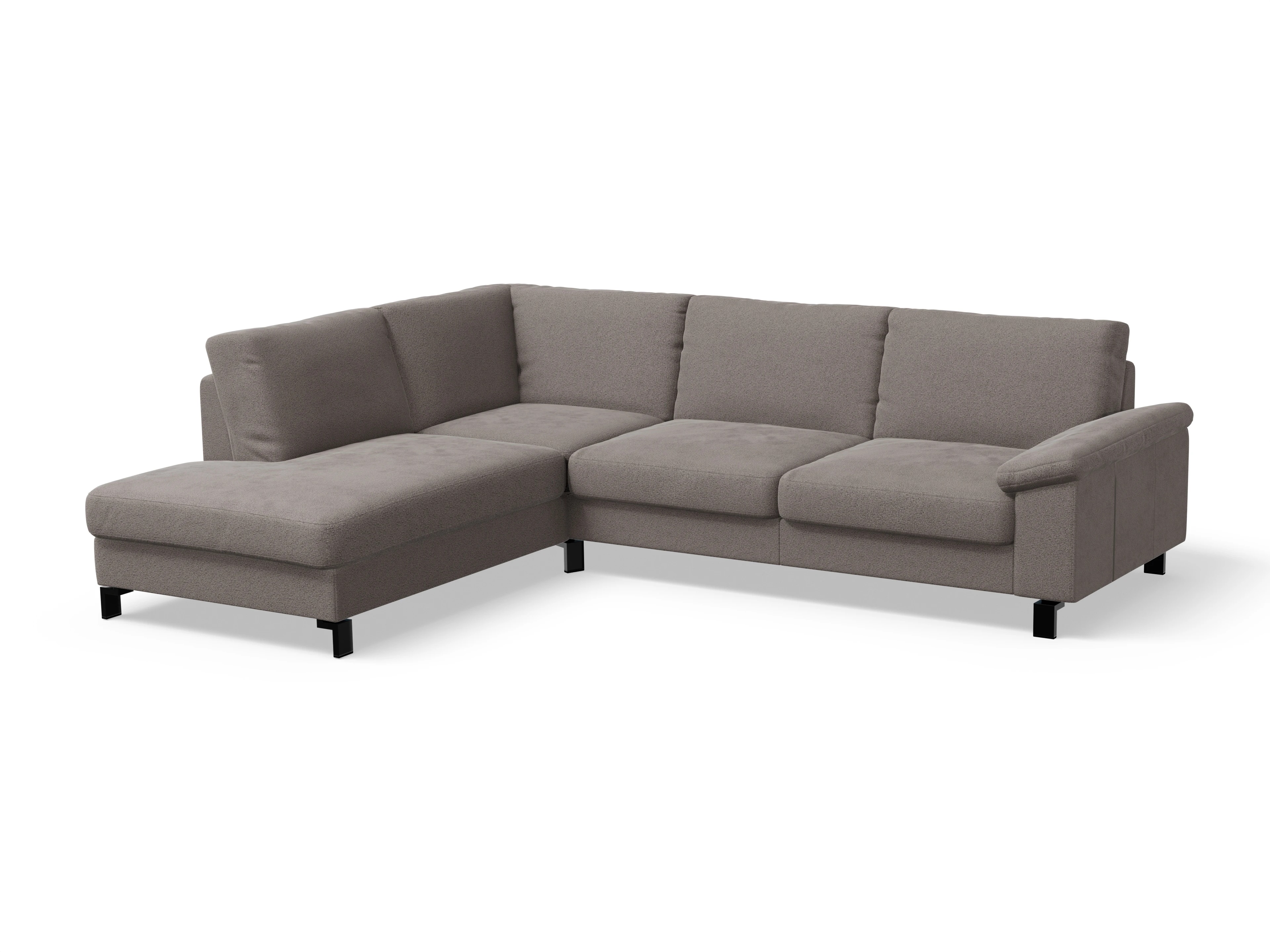 Ansicht des Produktes Casco 2.0 Ecksofa links Abschluss offen in Stoff Braun