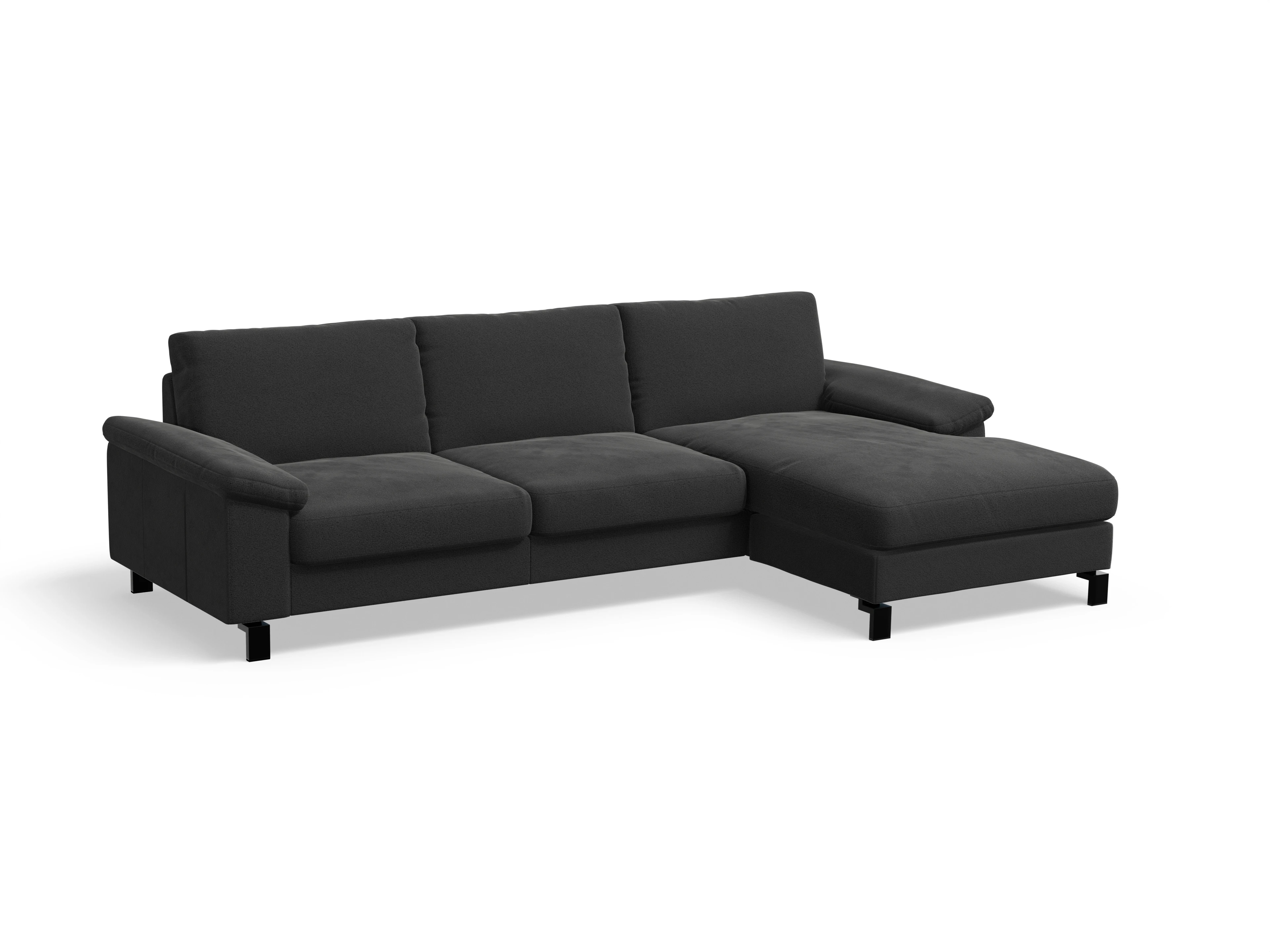 Casco Ecksofa LO Large R Ansicht des Produktes Casco 2.0 Ecksofa rechts Abschluss offen in Stoff Schwarz