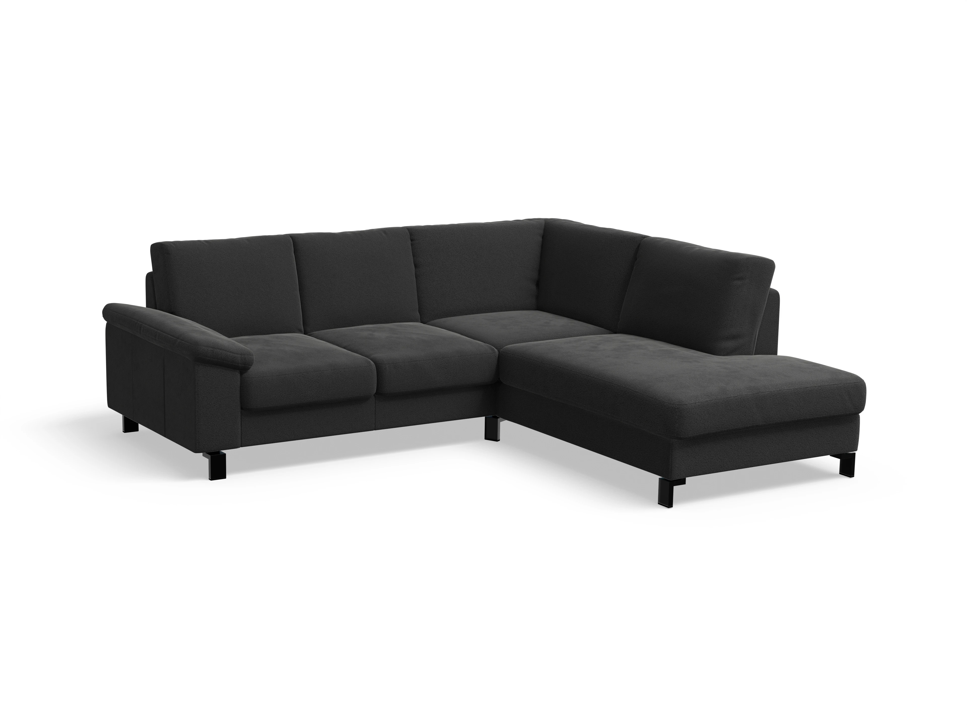 Ansicht des Produktes Casco 2.0 Ecksofa rechts Abschluss offen in Stoff Schwarz